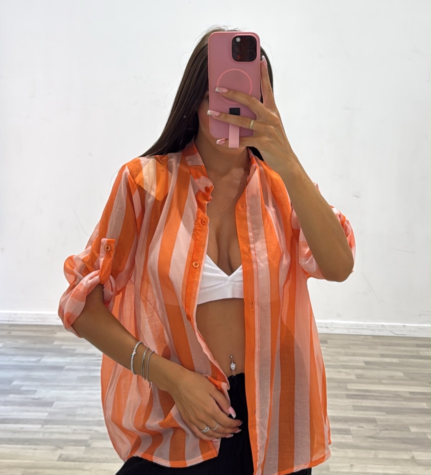 camicia coreana rigata