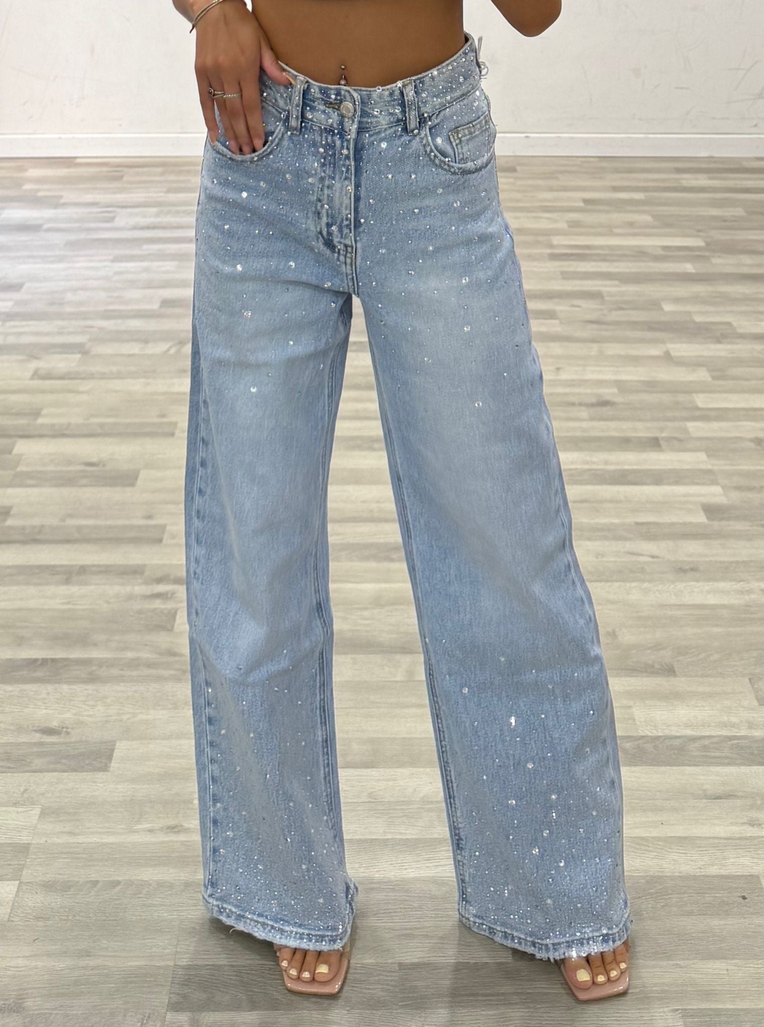 jeans con brillantini
