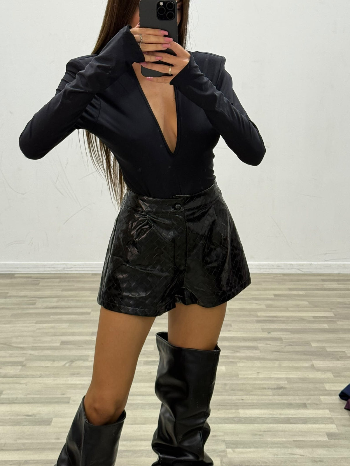 short di ecopelle idola