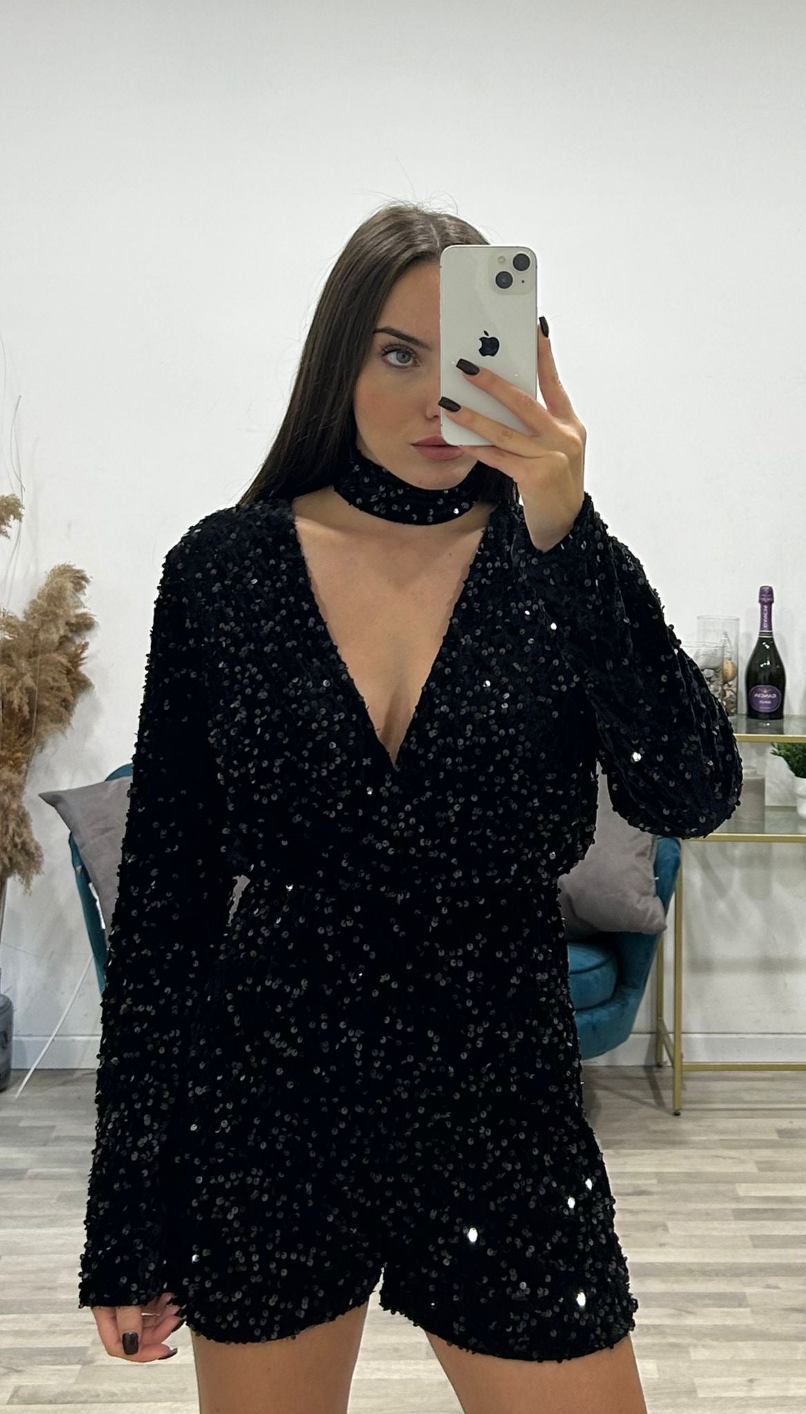 tutina incrociata di paillettes