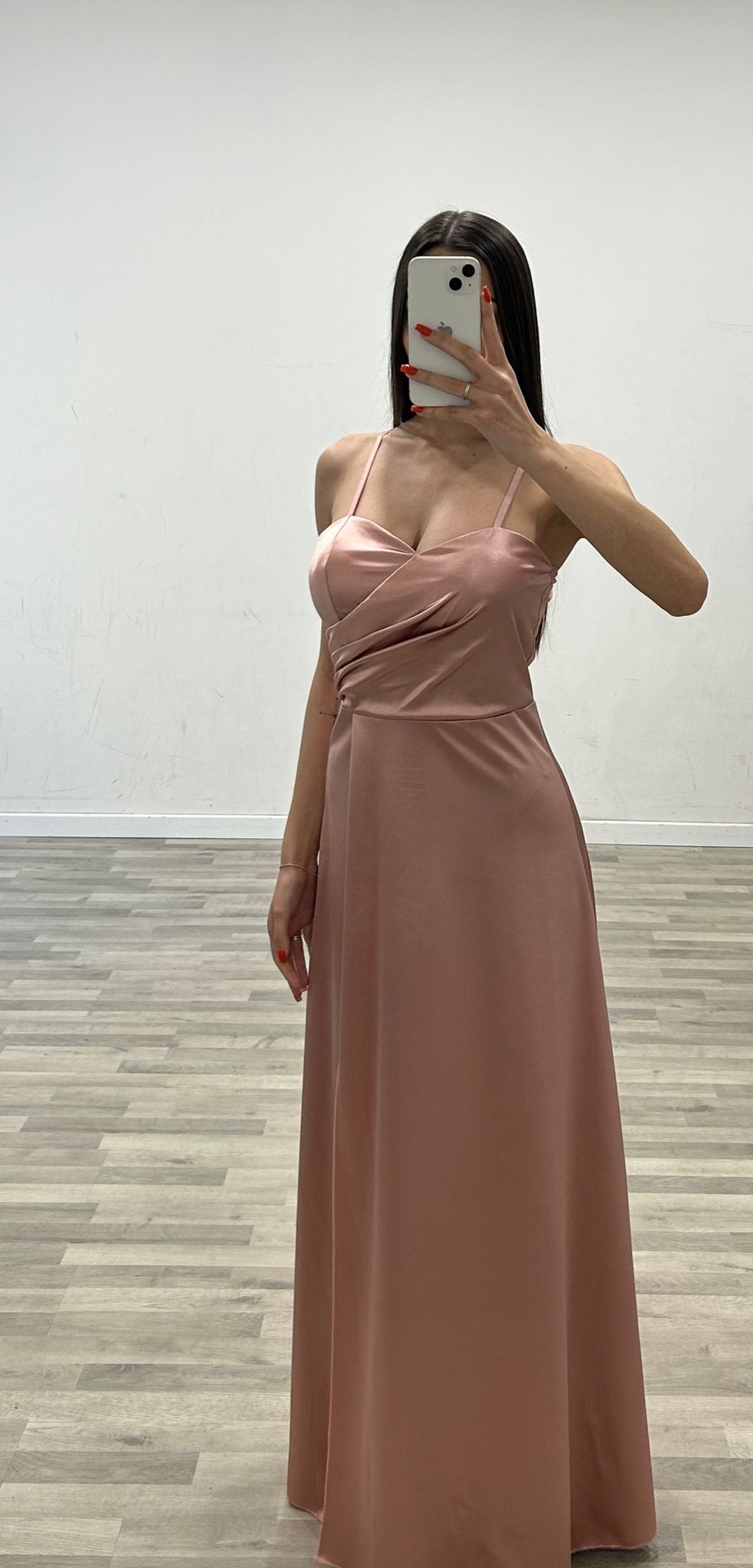 vestito con stola in raso