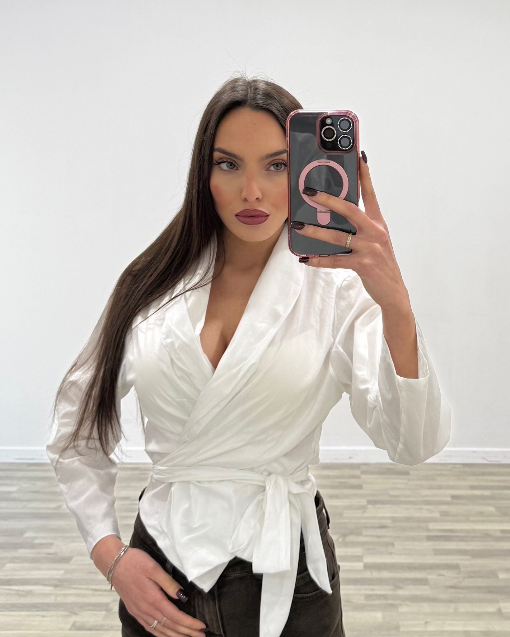 camicia incrociata a giacca