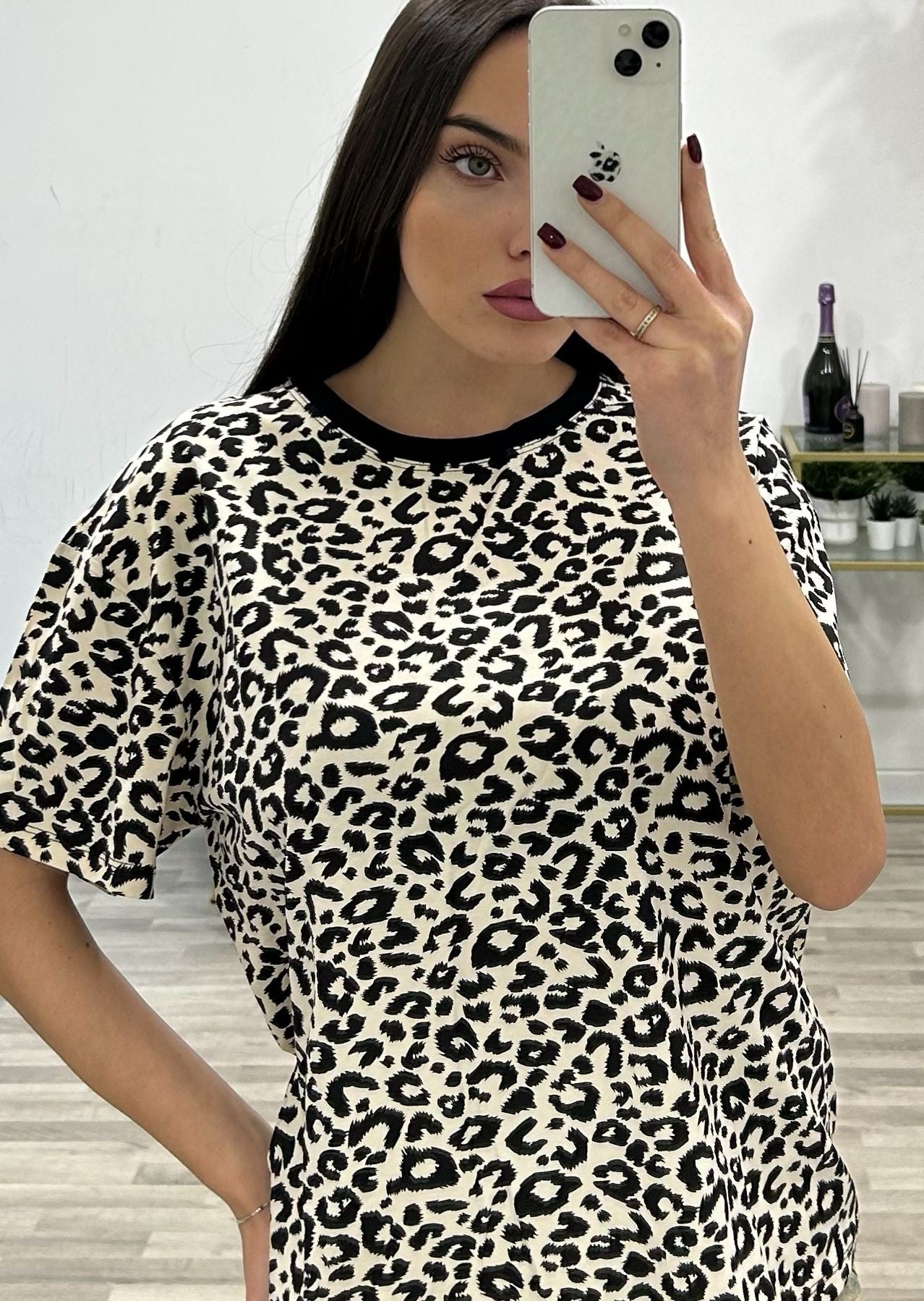 t-shirt leopardata