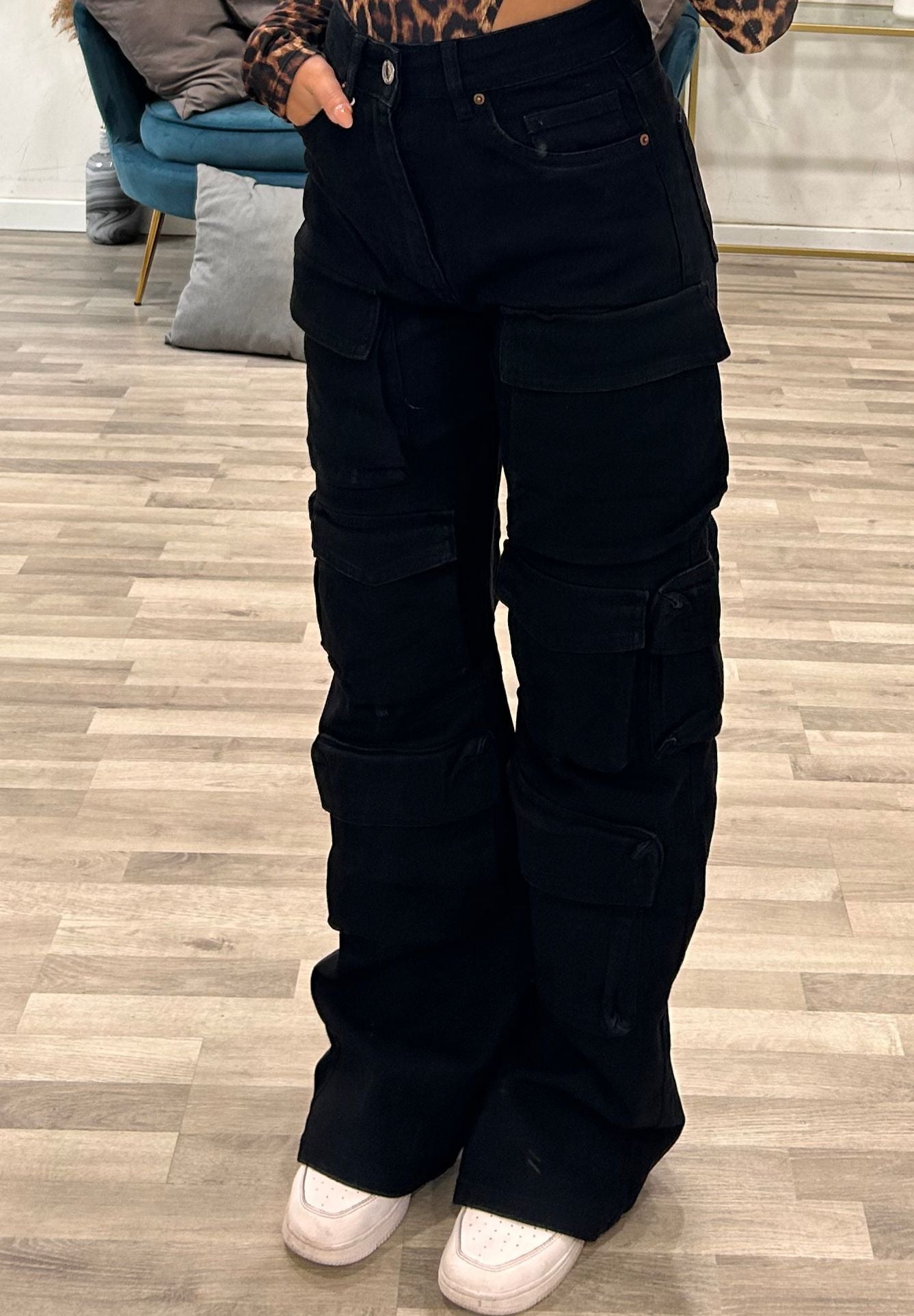 jeans cargo black