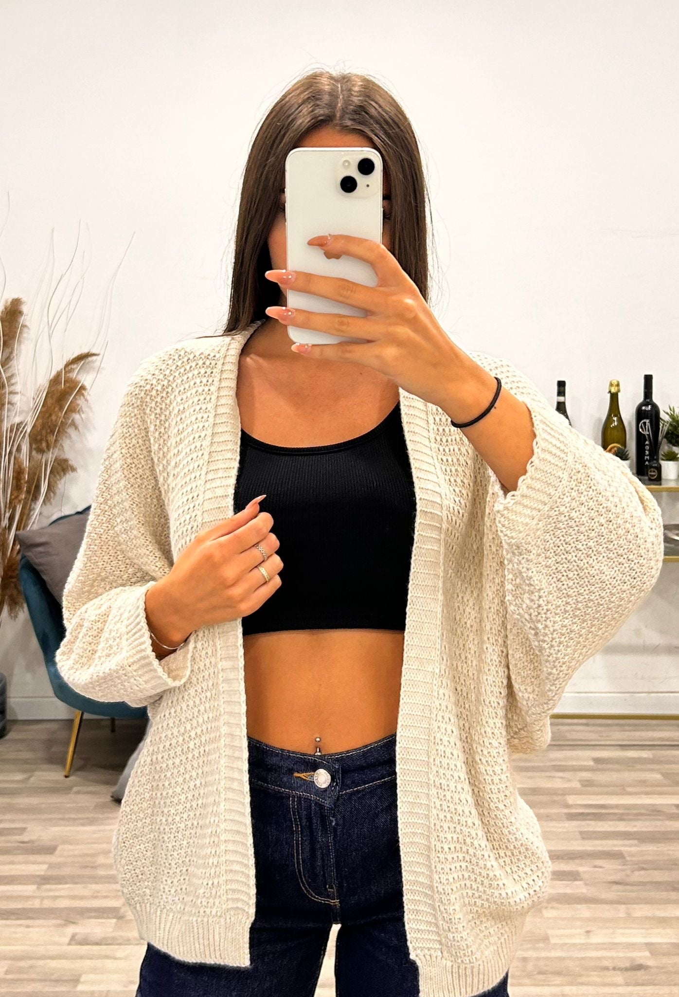 cardigan sciallato nido d'ape