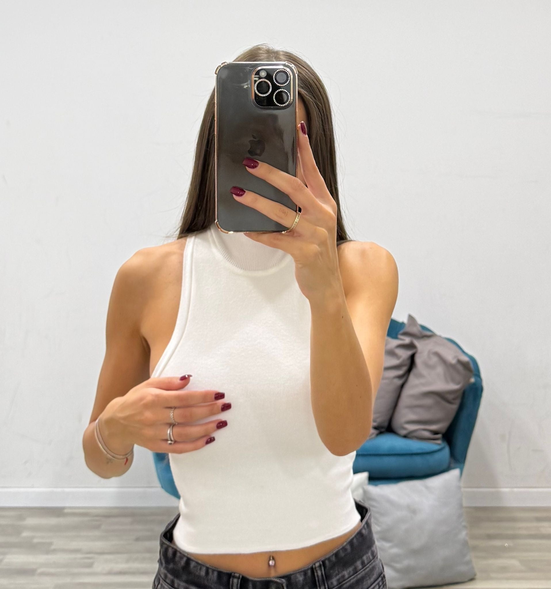 lupetto corto smanicato merinos