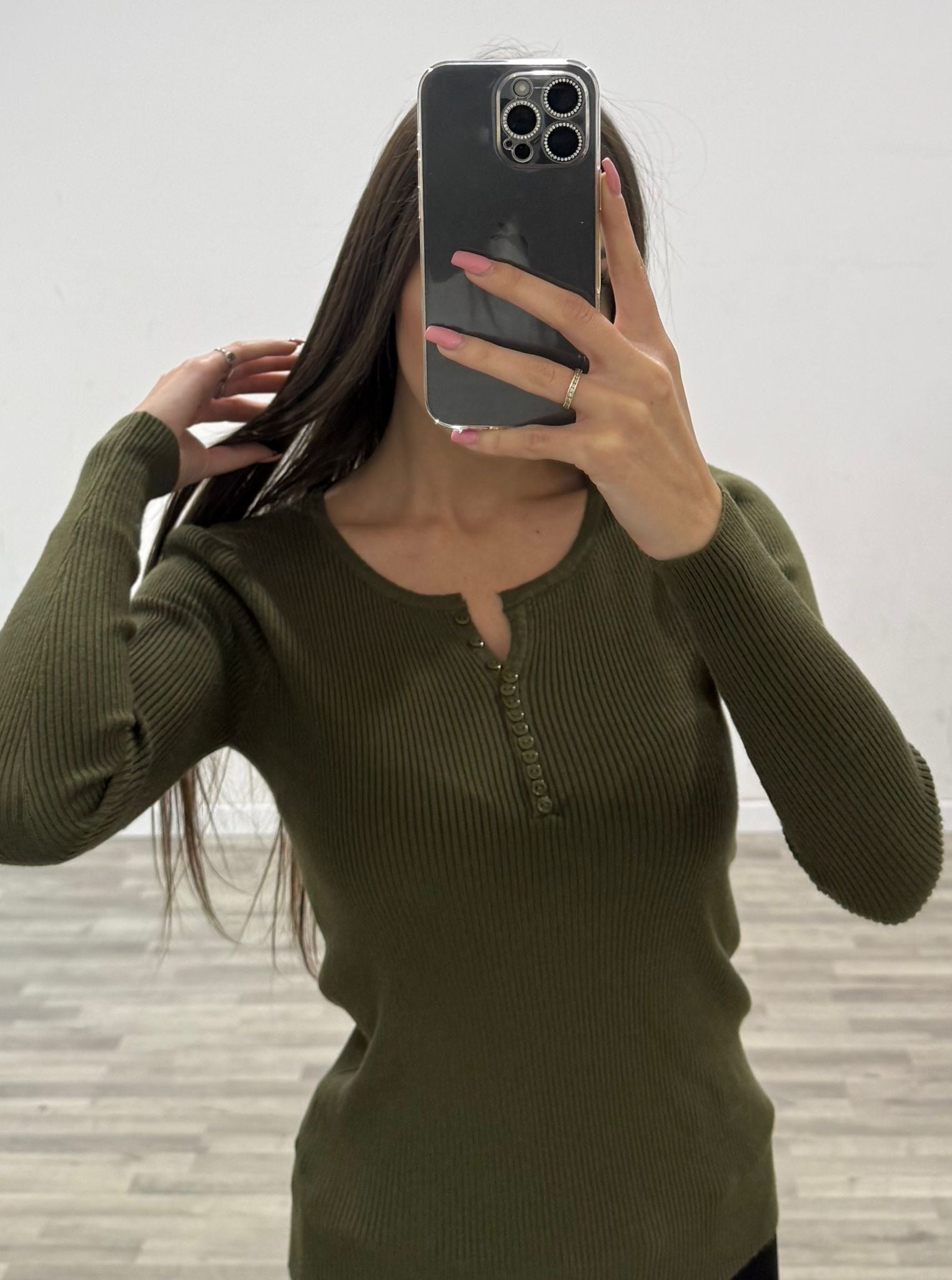 maglia serrafino a costine