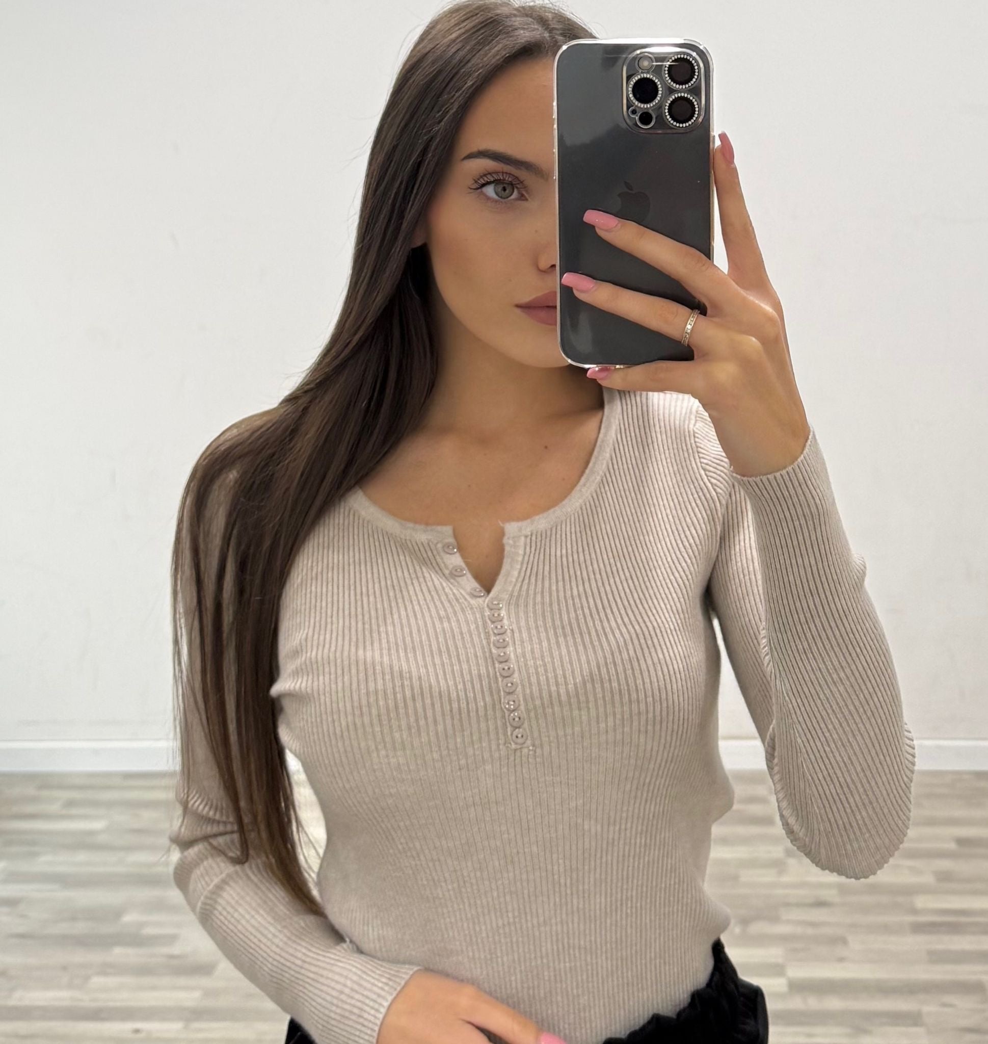 maglia serrafino a costine