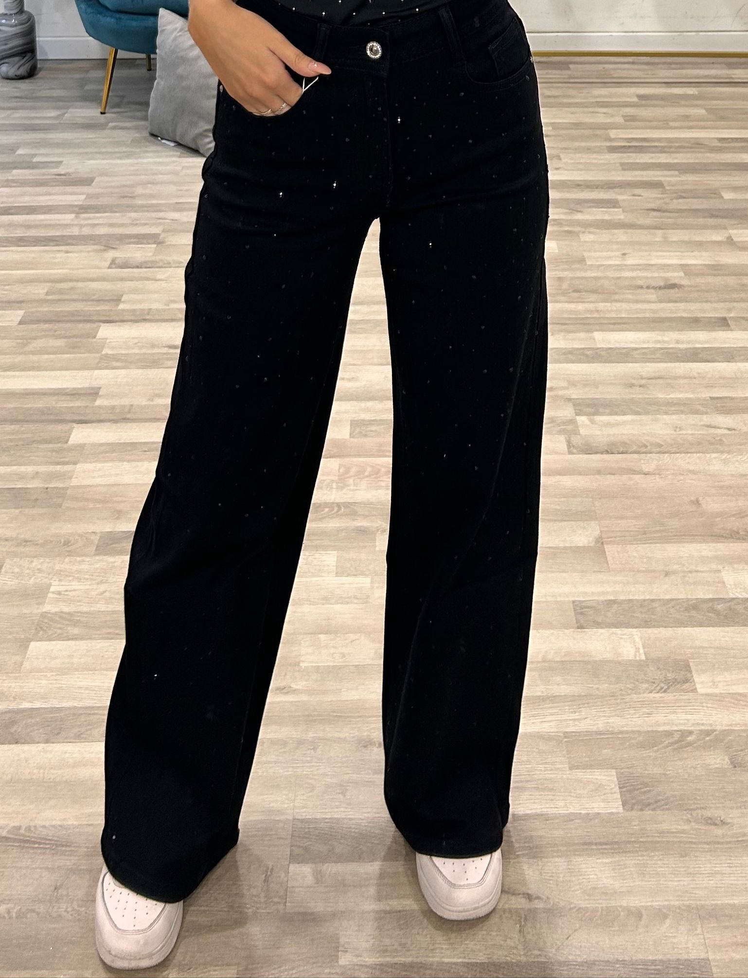 jeans brillantini ambra