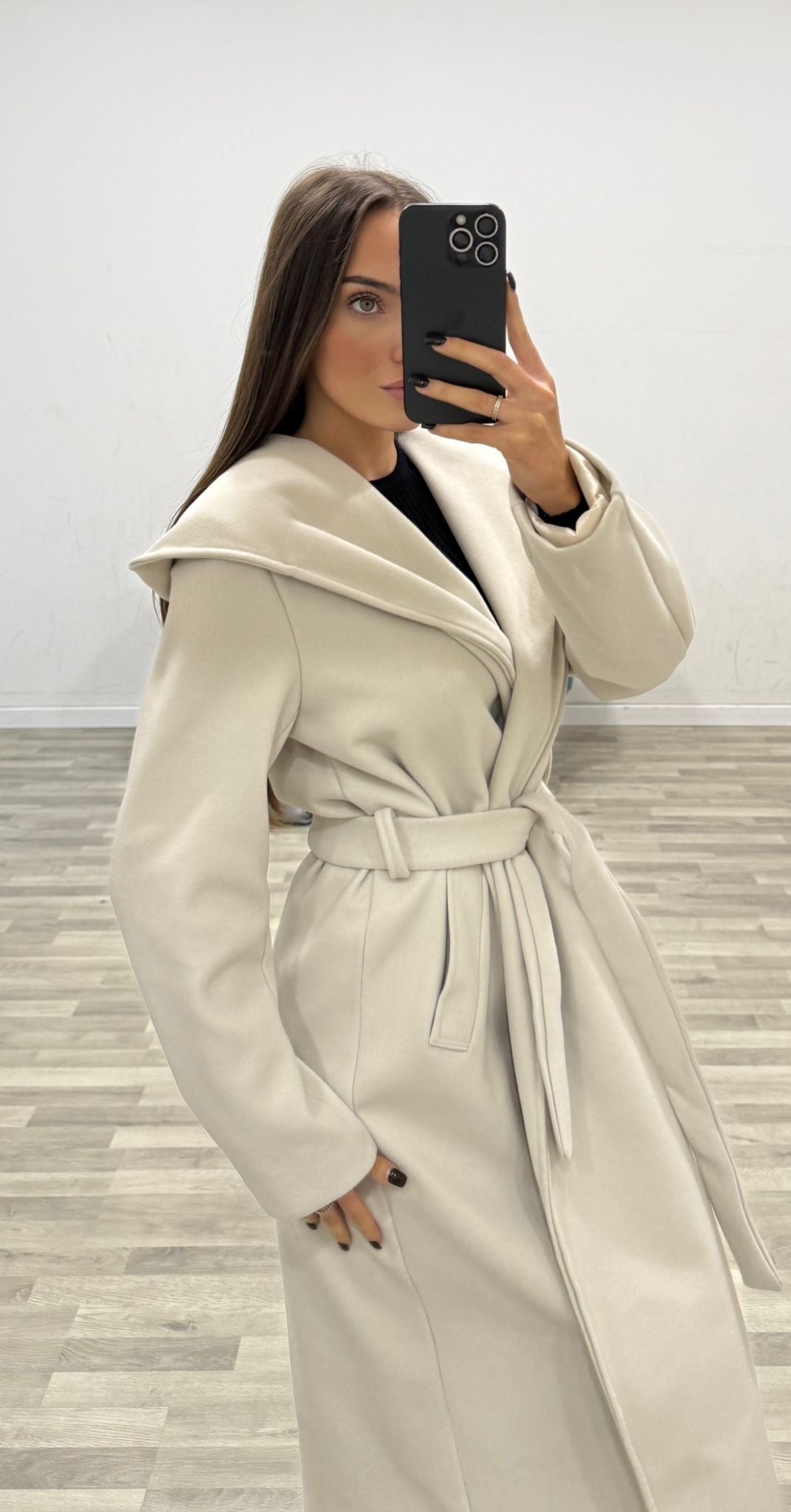 cappotto lungo con cappuccio