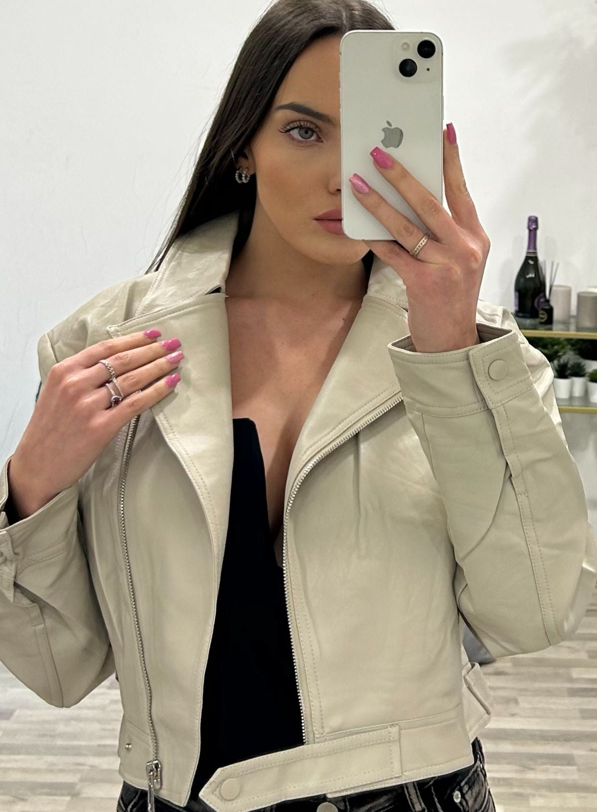 chiodo corto ecopelle roma