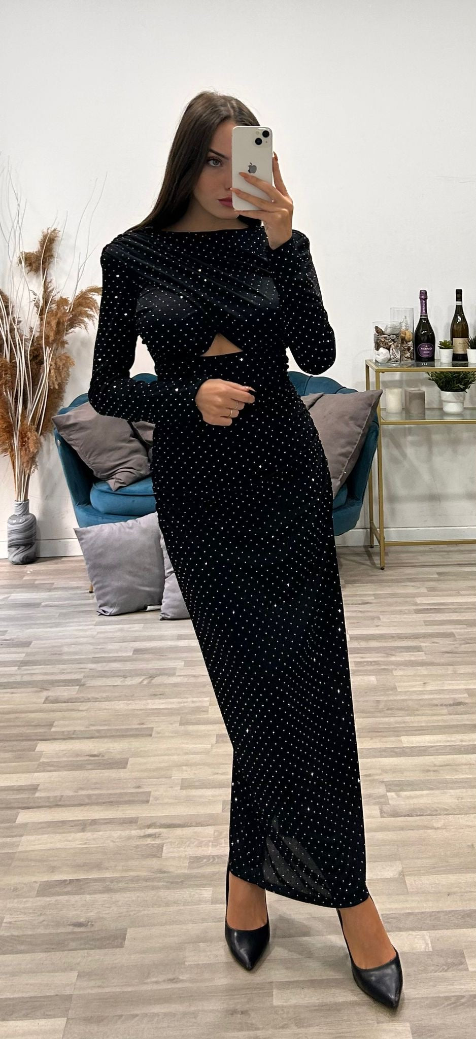 vestito trasvers brillantini dea