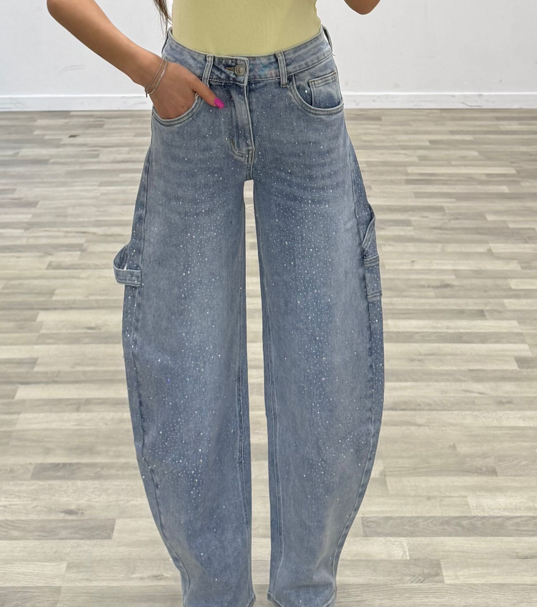 jeans strass ballon