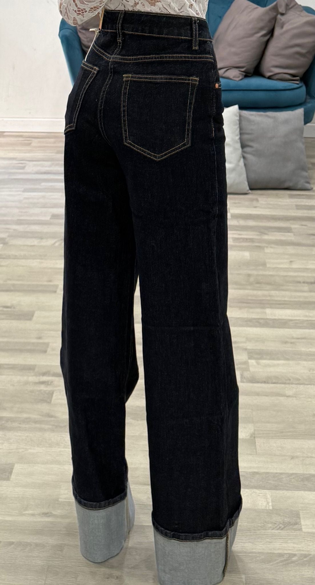 jeans risvolto lavaggio zero