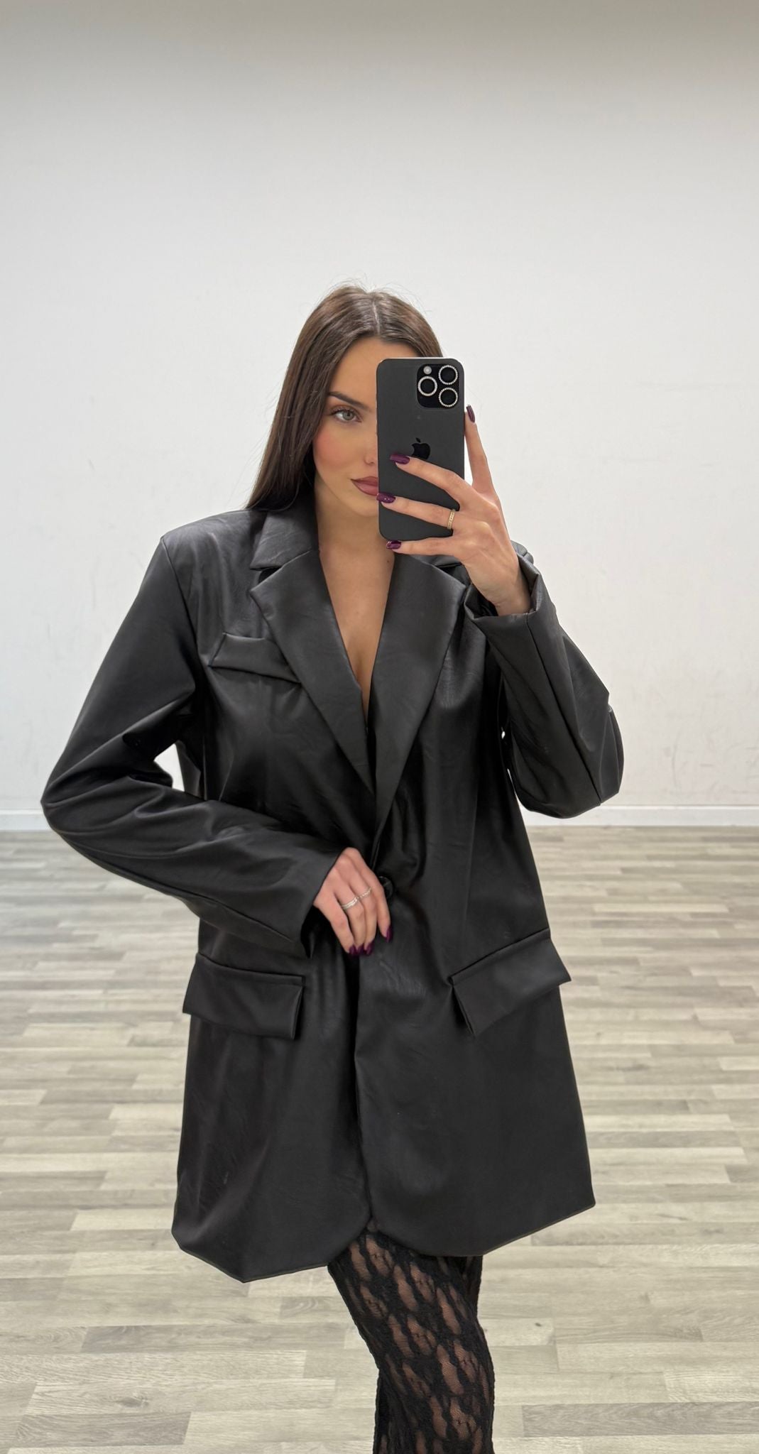 giacca oversize pelle