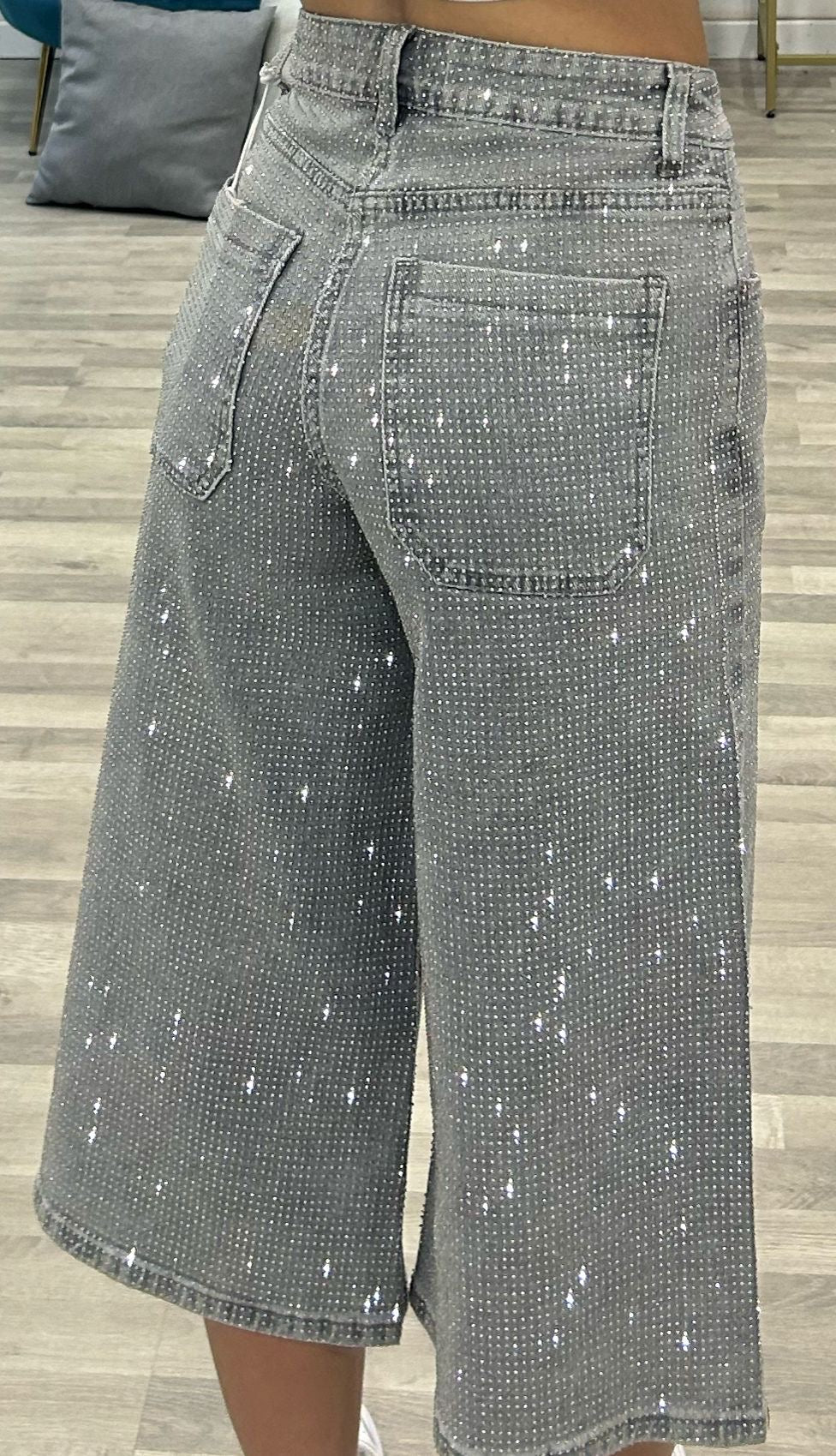 bermuda grigio di jeans