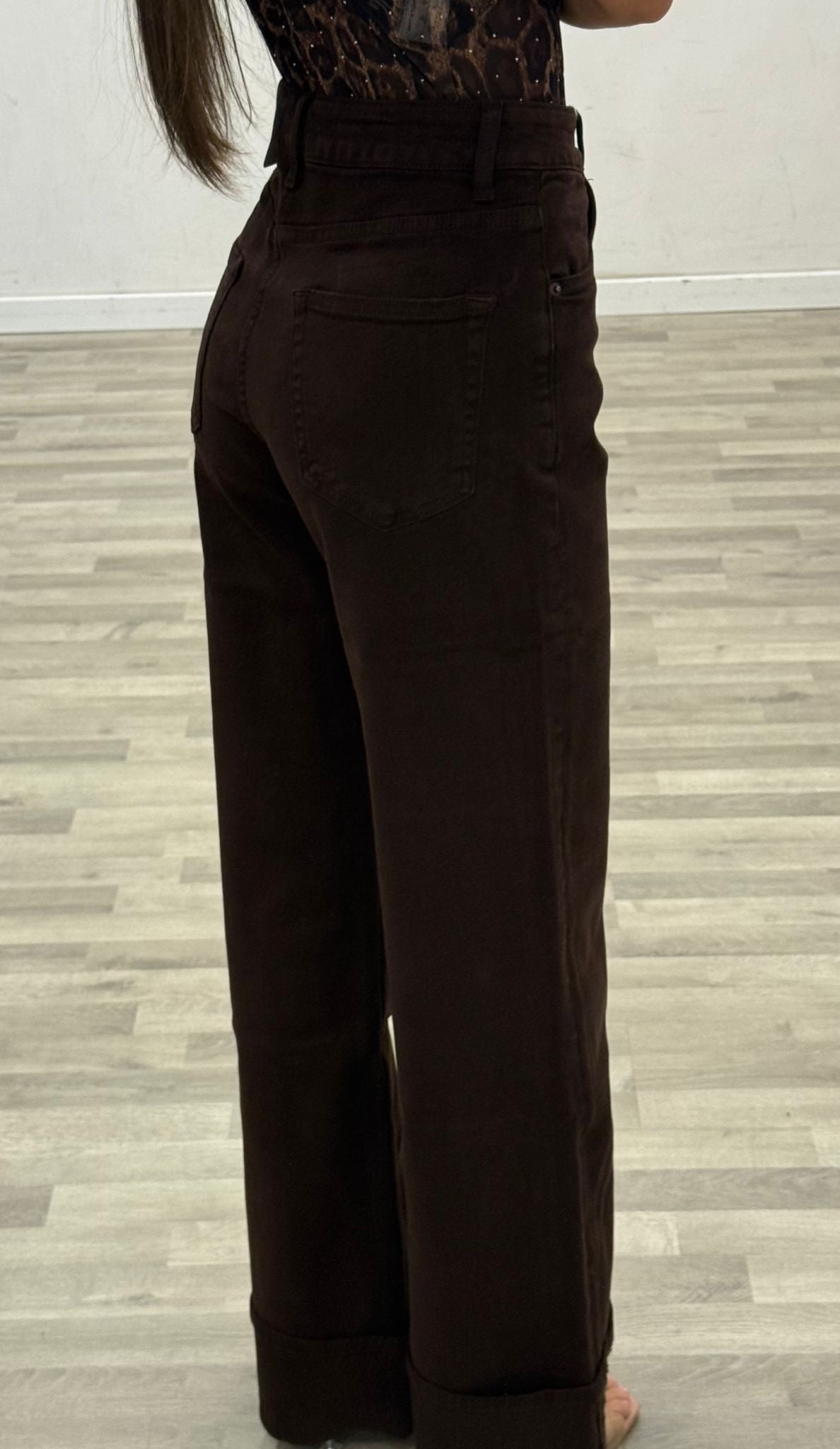 jeans brown con risvolto