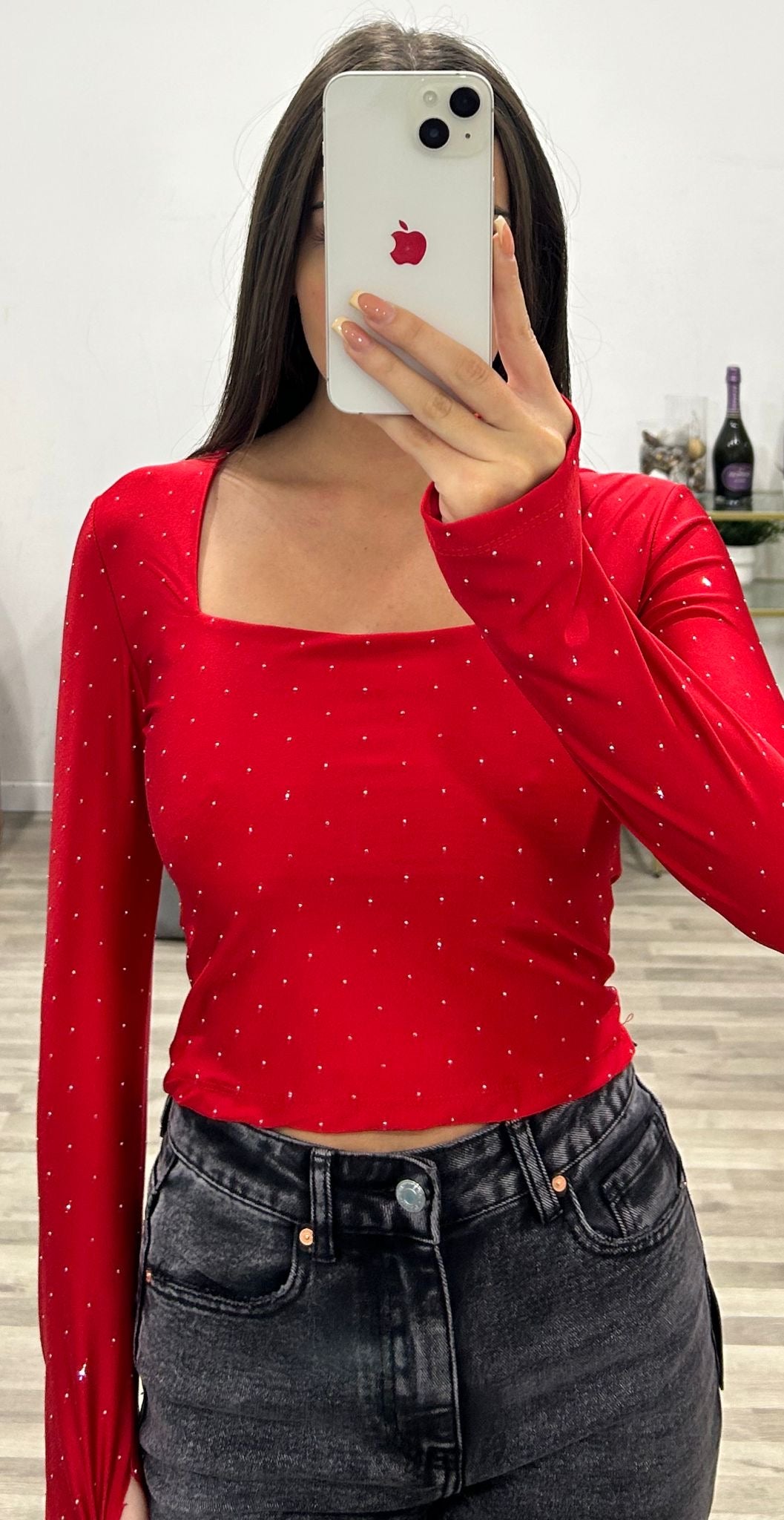 maglia con scollo quadro brillix