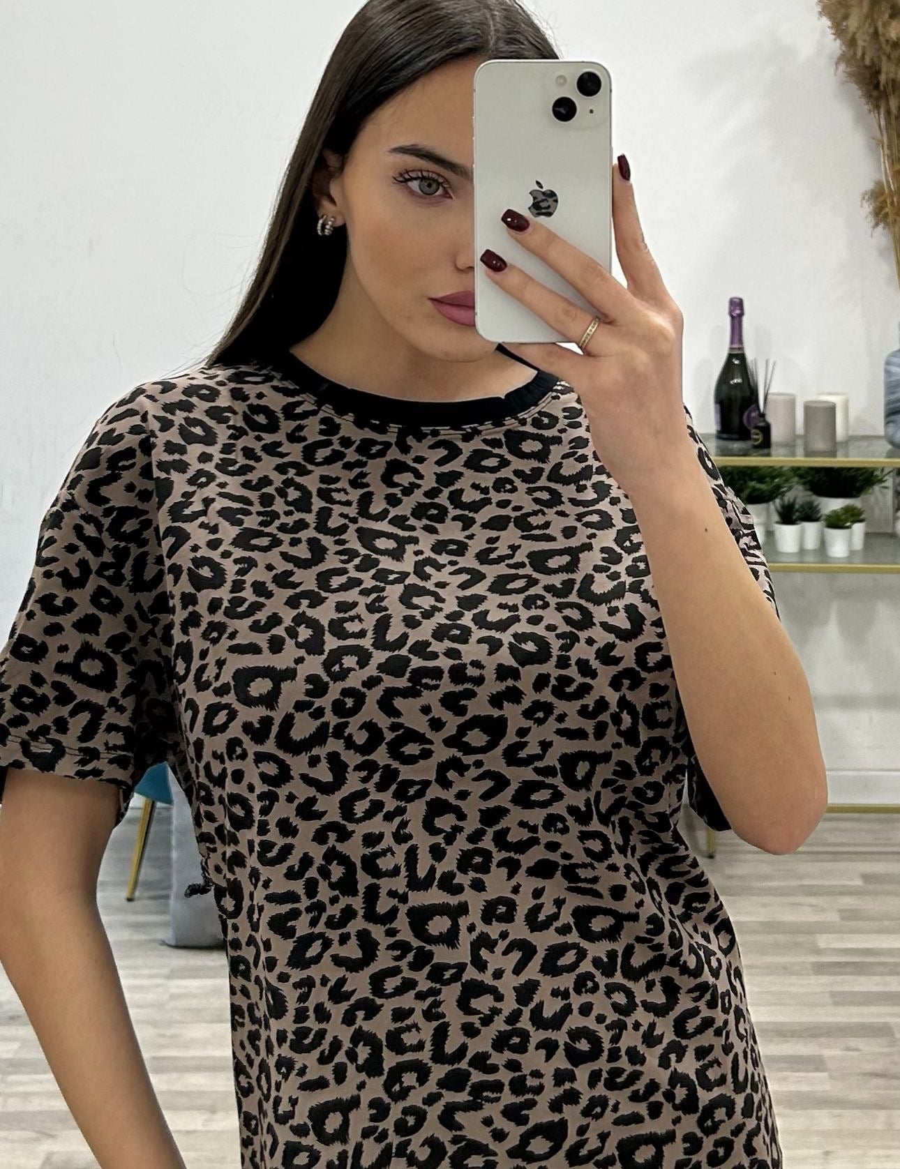 t-shirt leopardata