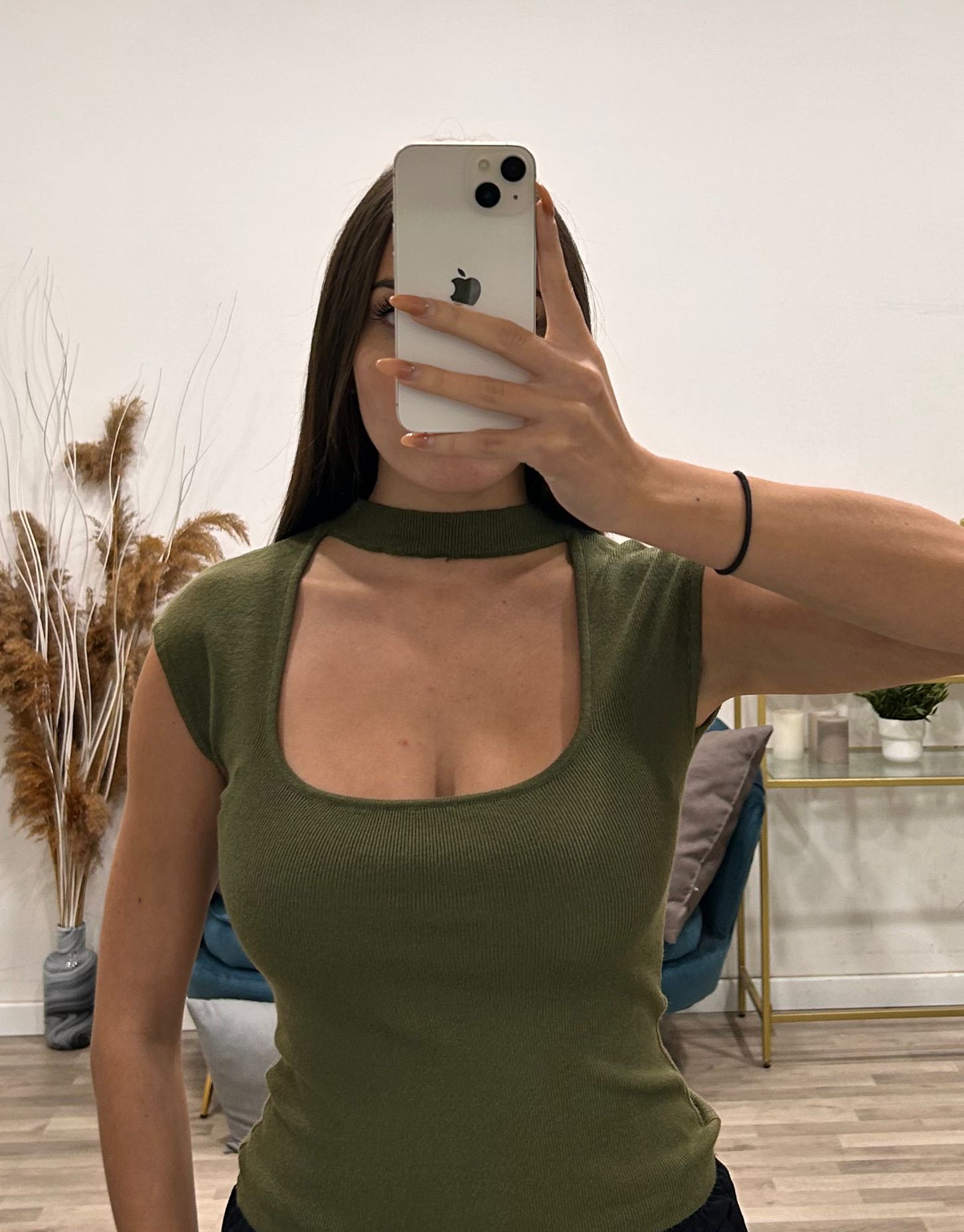 maglia con collarino giromanica