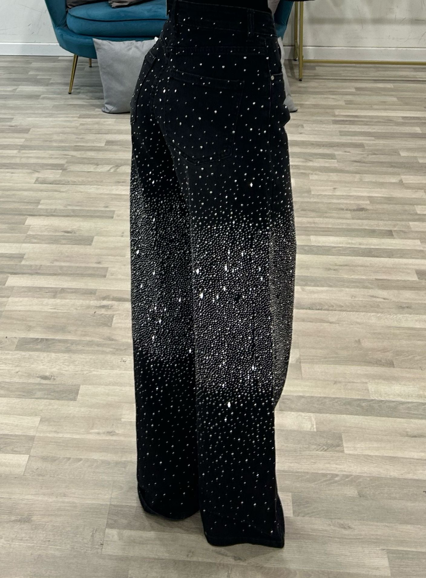 jeans black con brillantini monica