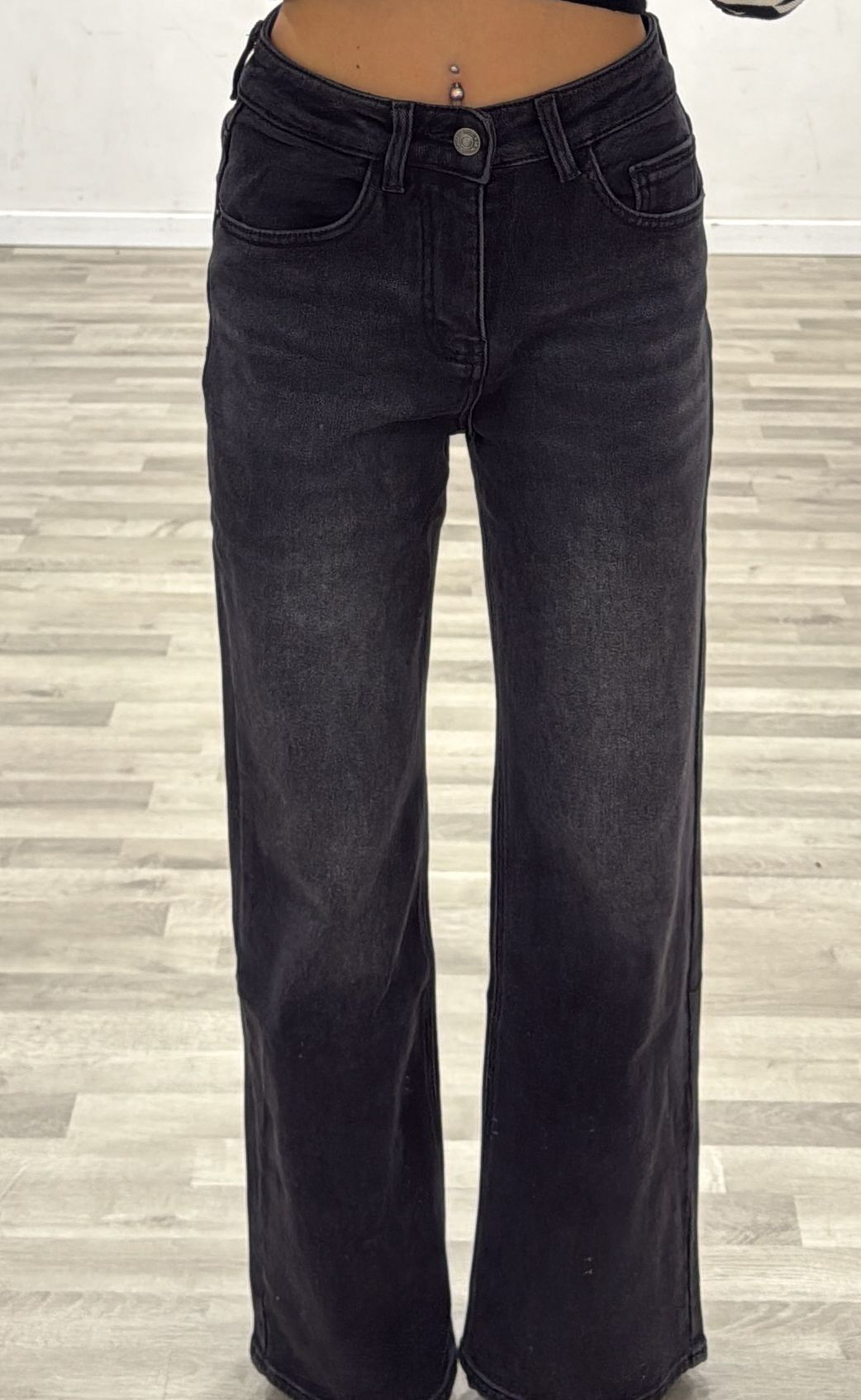 jeans palazzo grigio scuro