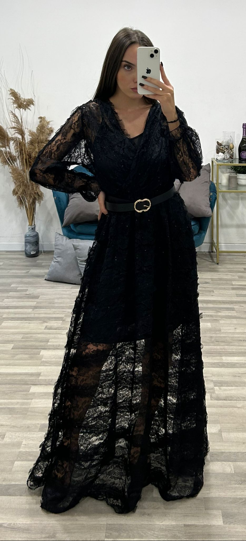 vestito incrociato di merletto