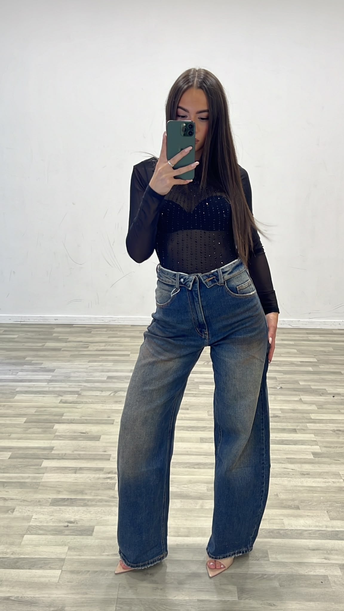 jeans con risvolto crazy