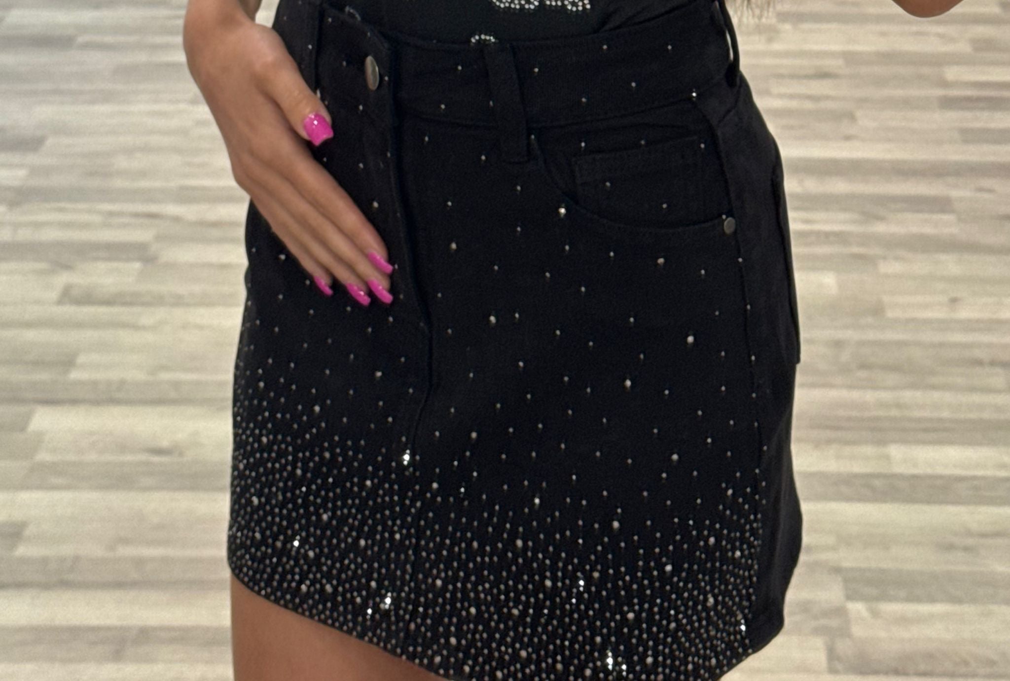 gonna black con brillantini