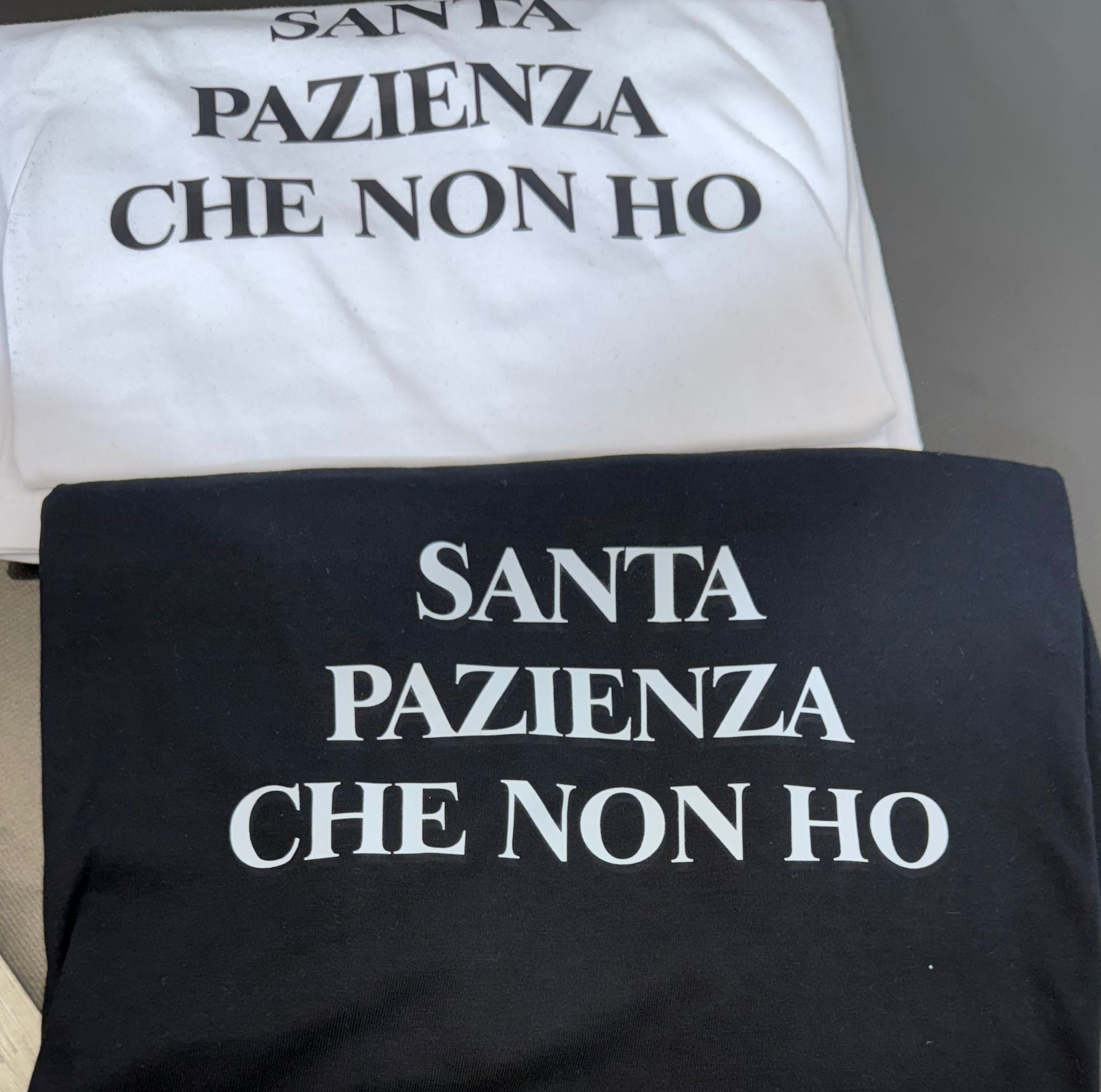 t-shirt santa pazienza che noin ho