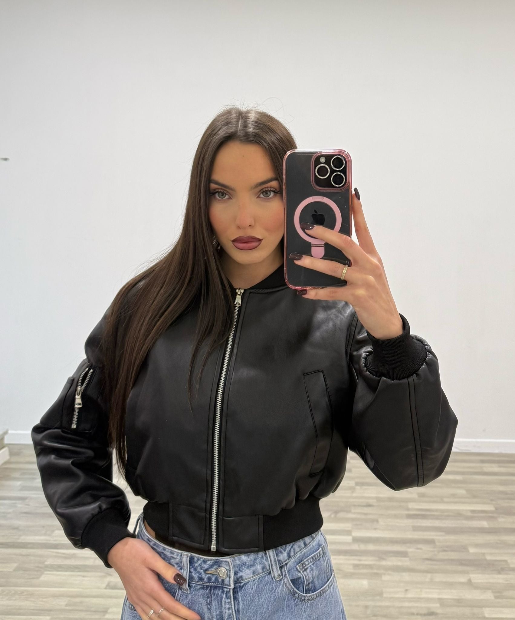 giubbino corto ecopelle