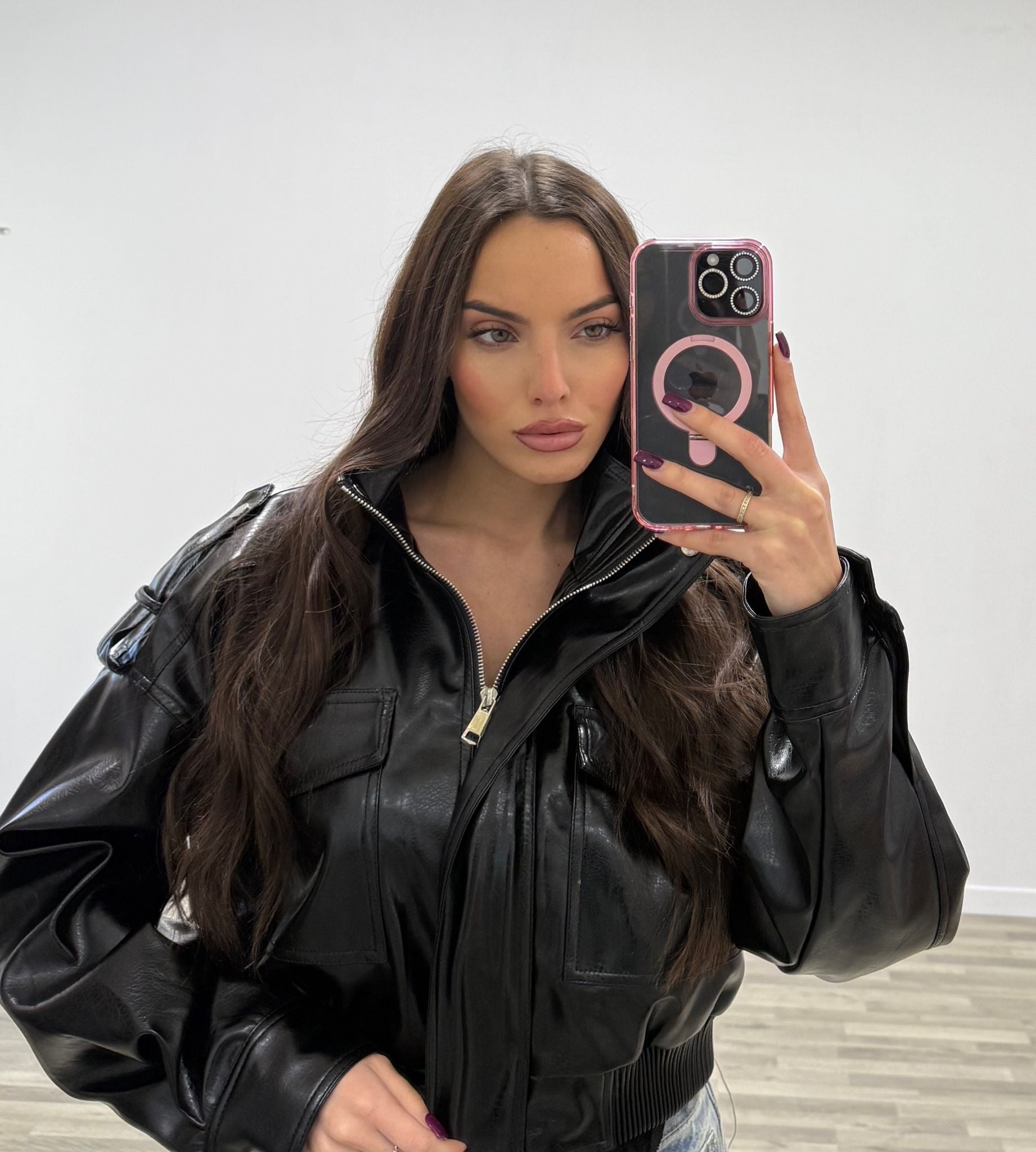 giubbino corti di ecopelle