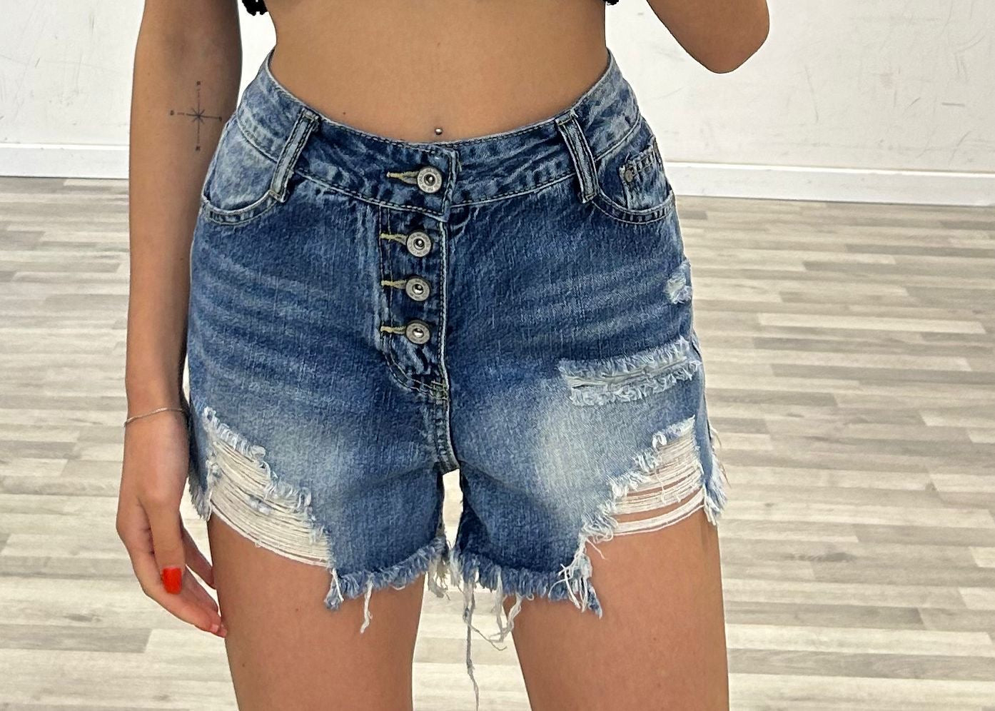 short di jeans bottons