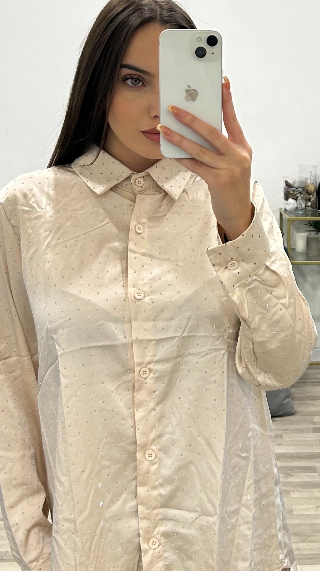 camicia con brillantini