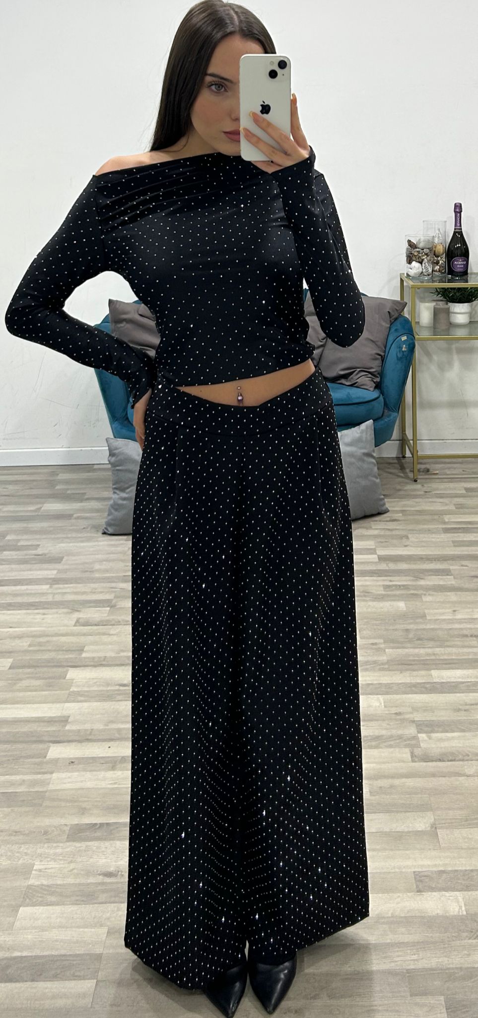 pantalone con brillantini good price