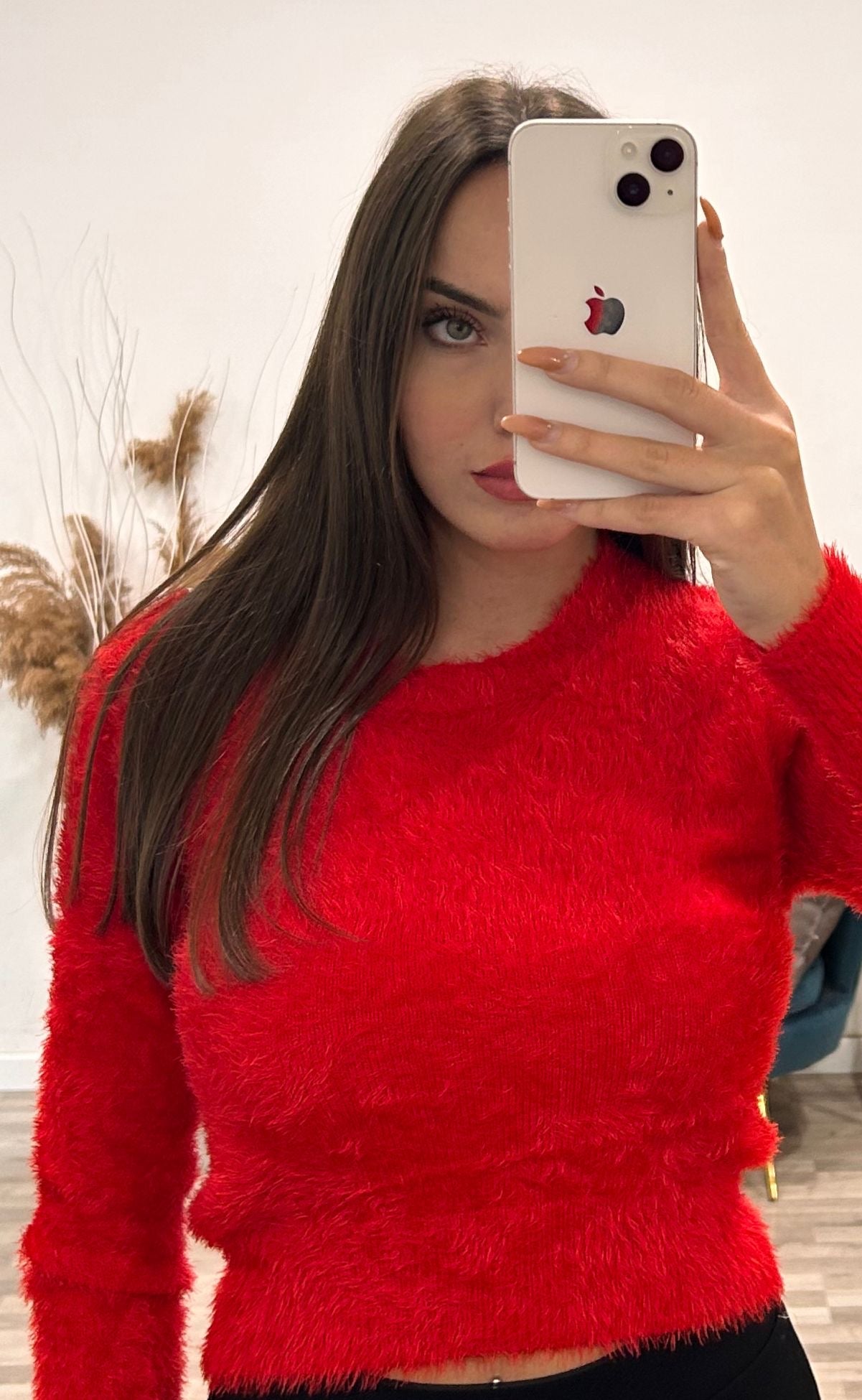 maglia a girocollo di angoretta