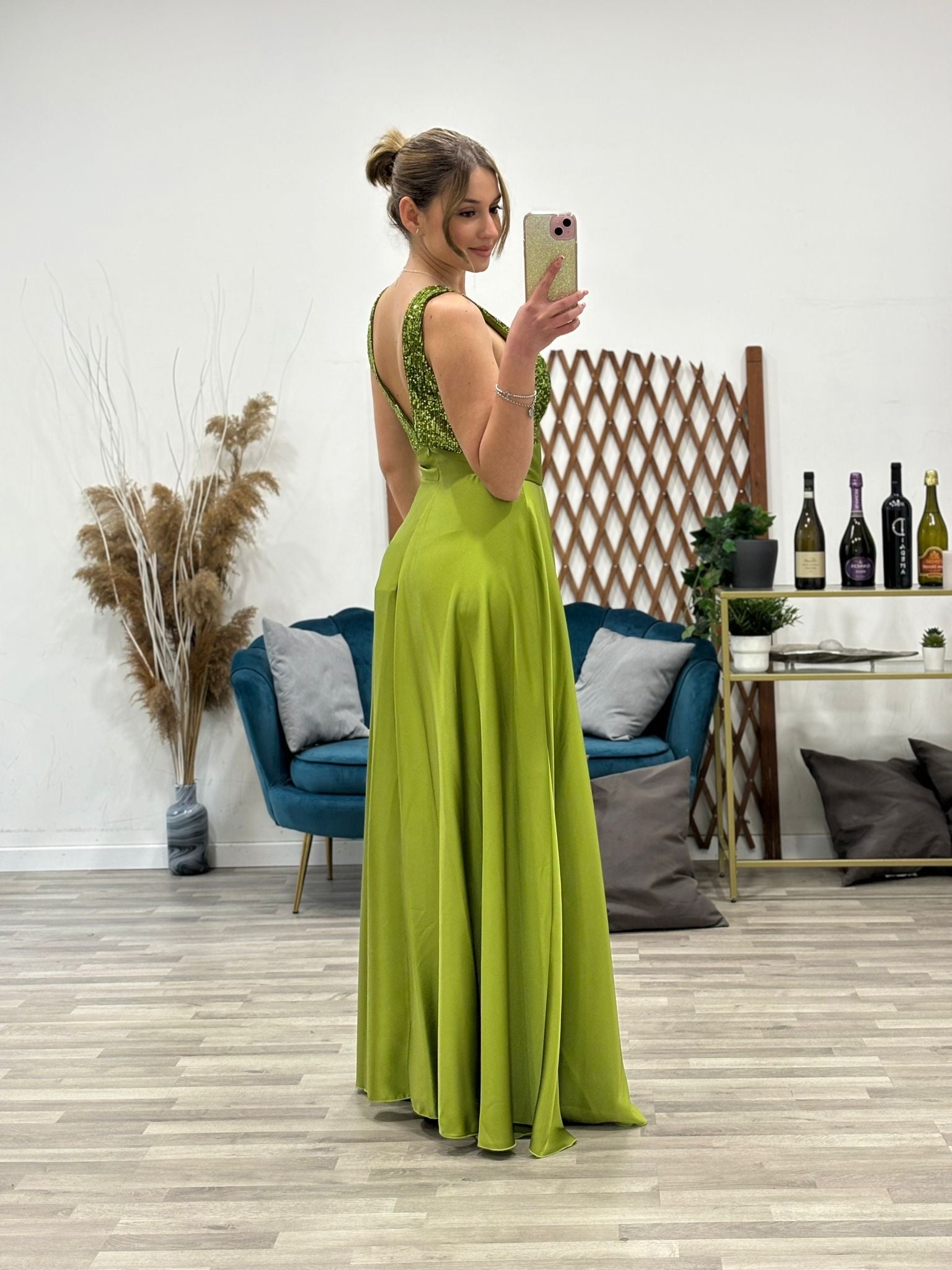 vestito raso plisse'