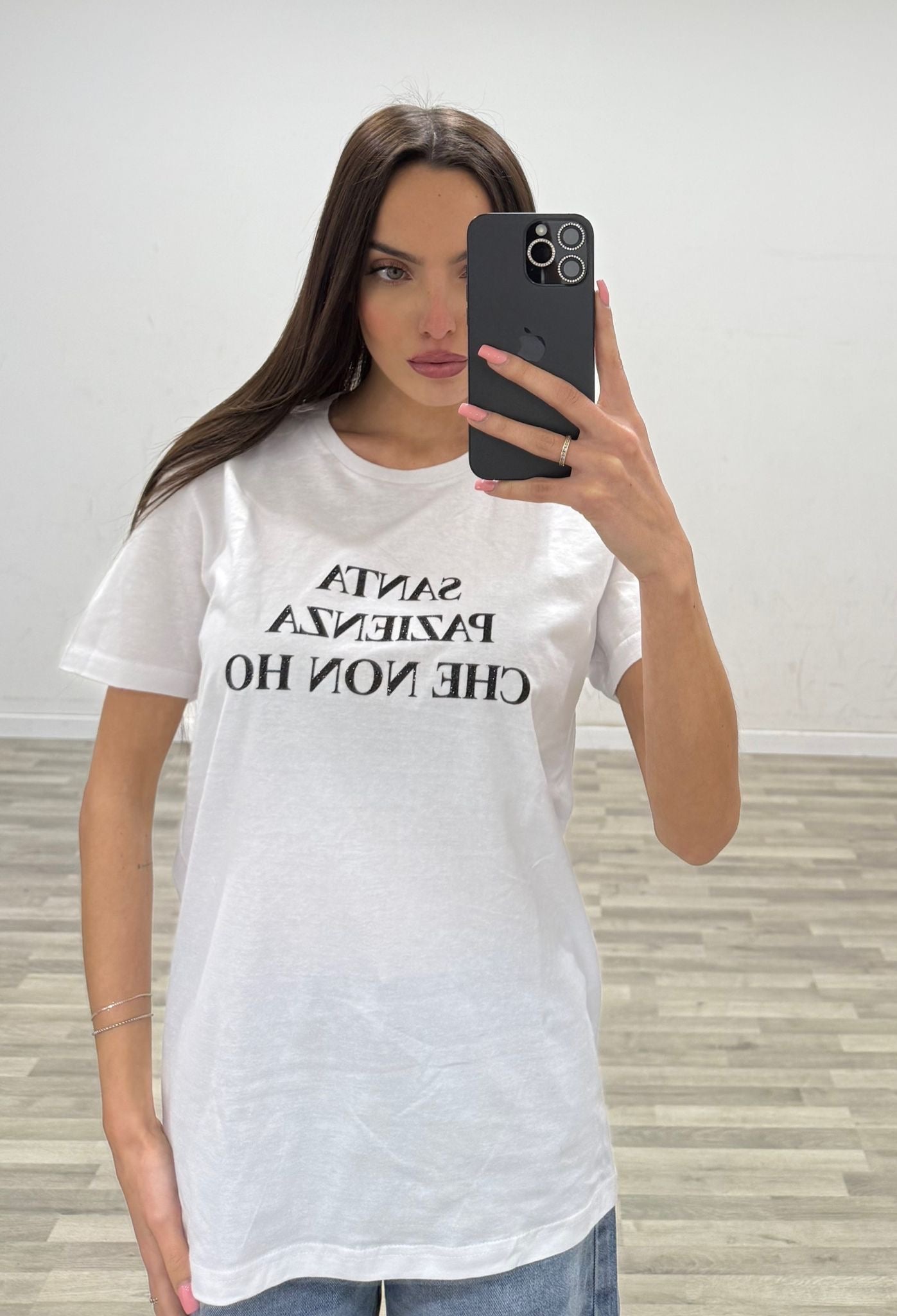 t-shirt santa pazienza che noin ho