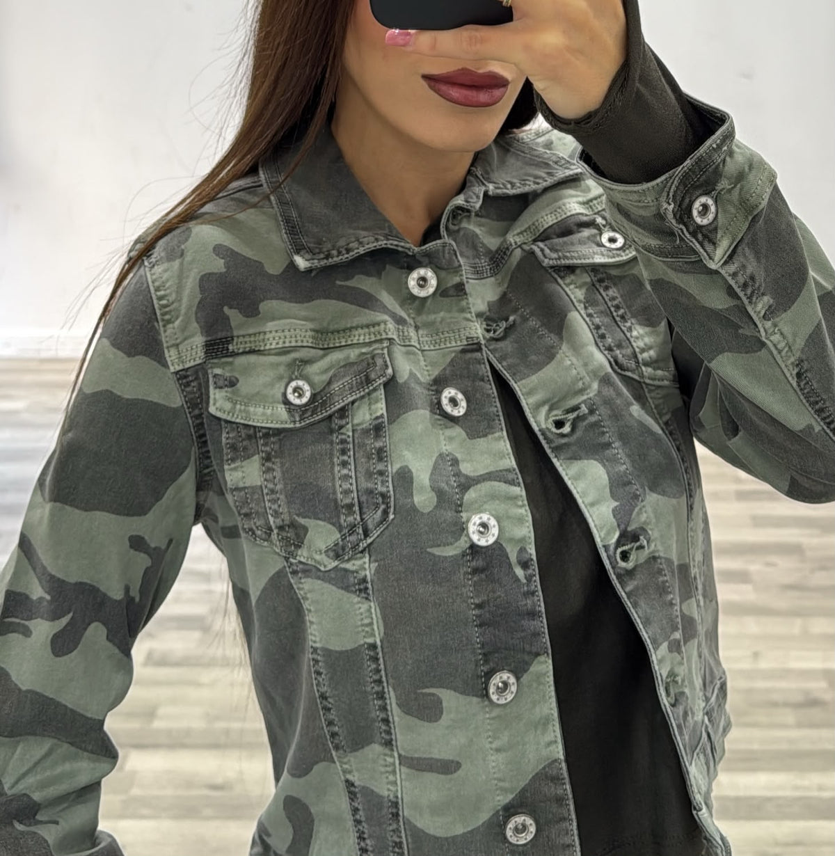 giubbino di jeans camouflage