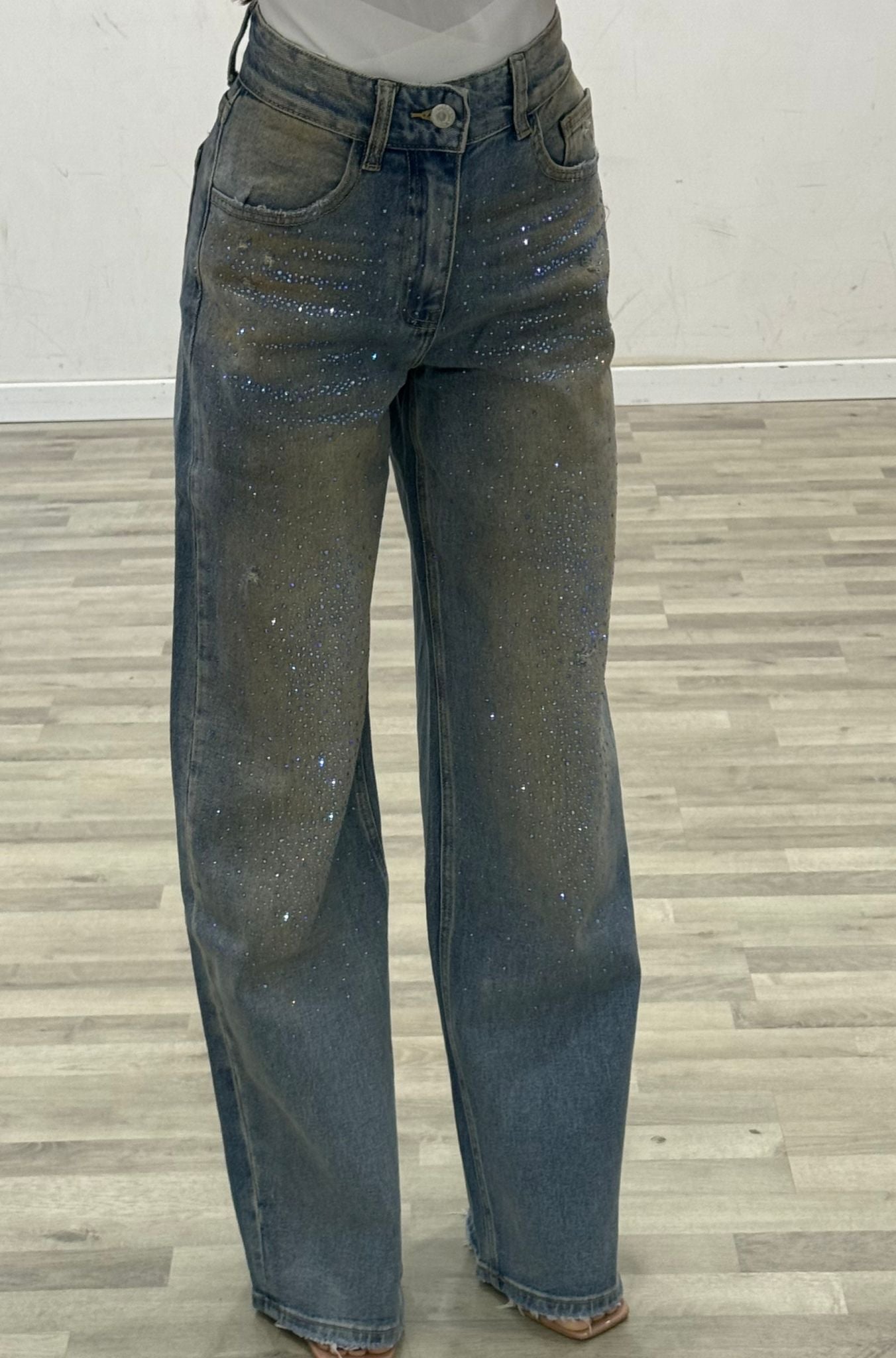 jeans con glitter cielo