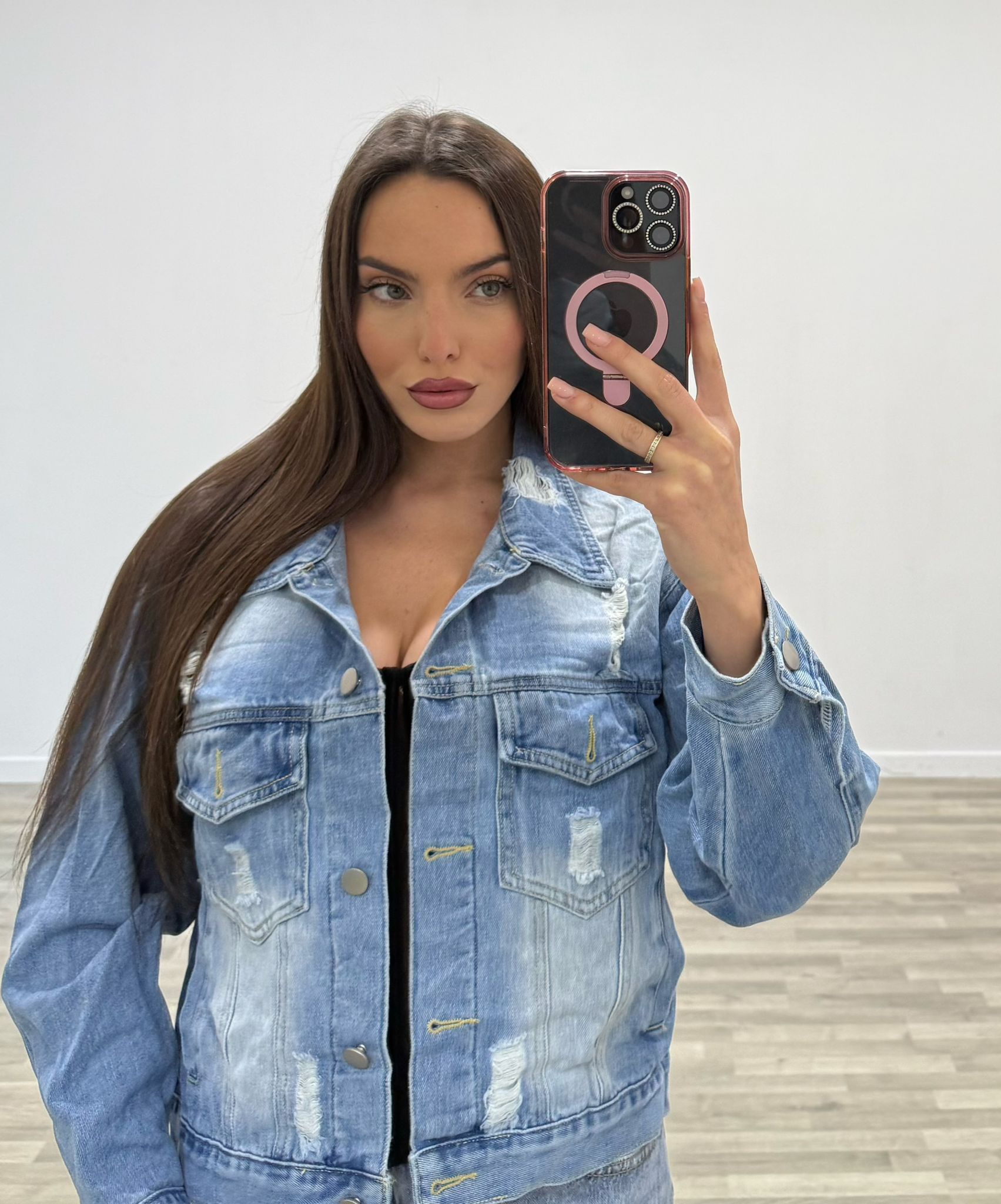 giacca di jeans one size