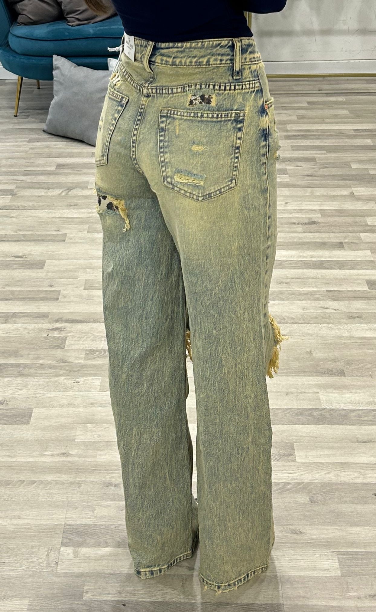 jeans con strappi the/maculato