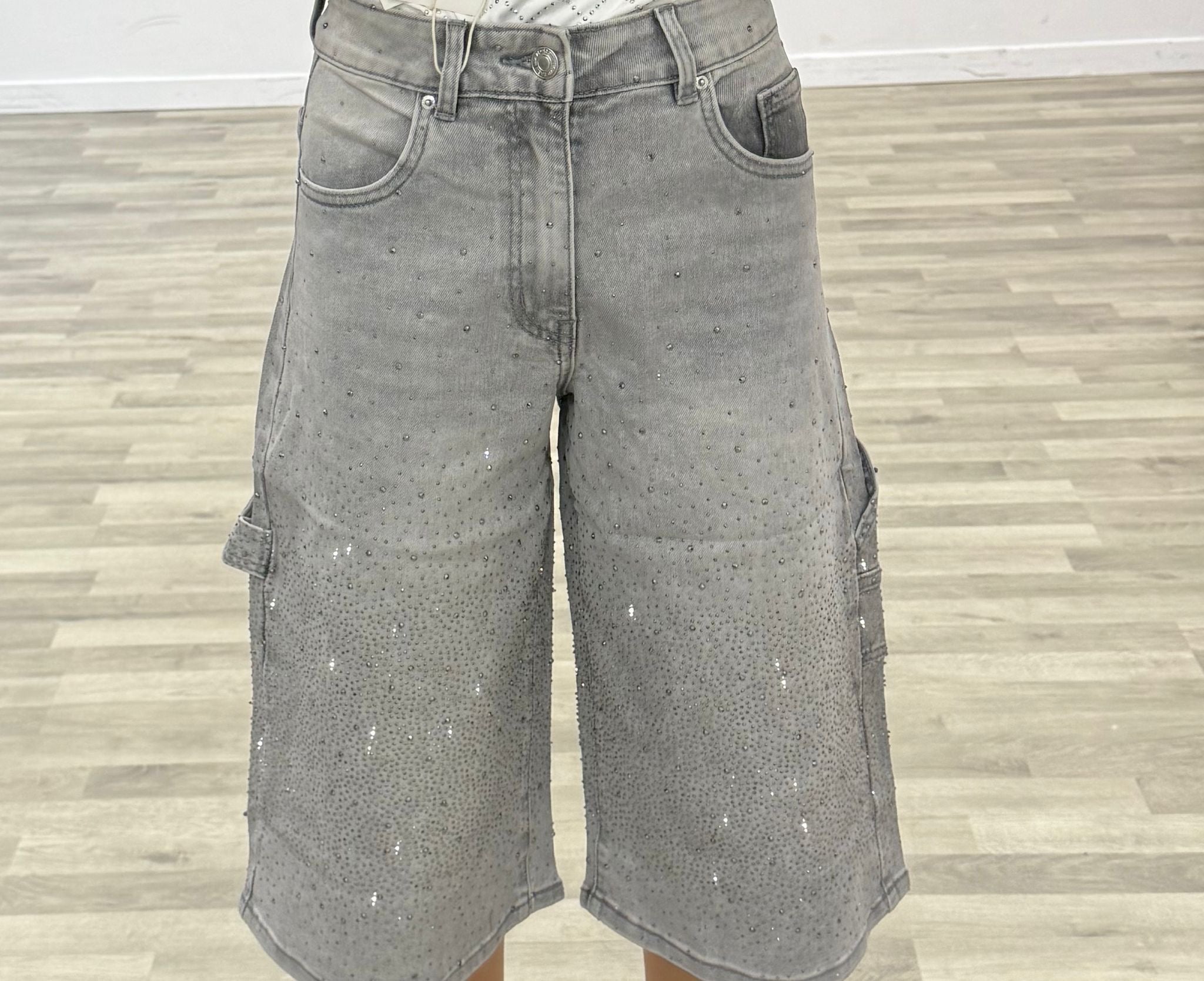 bermuda di jeans grey