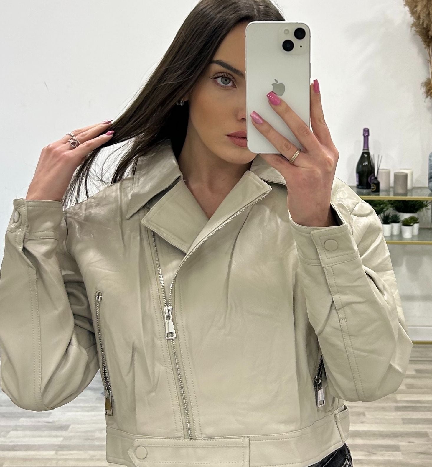 chiodo corto ecopelle roma