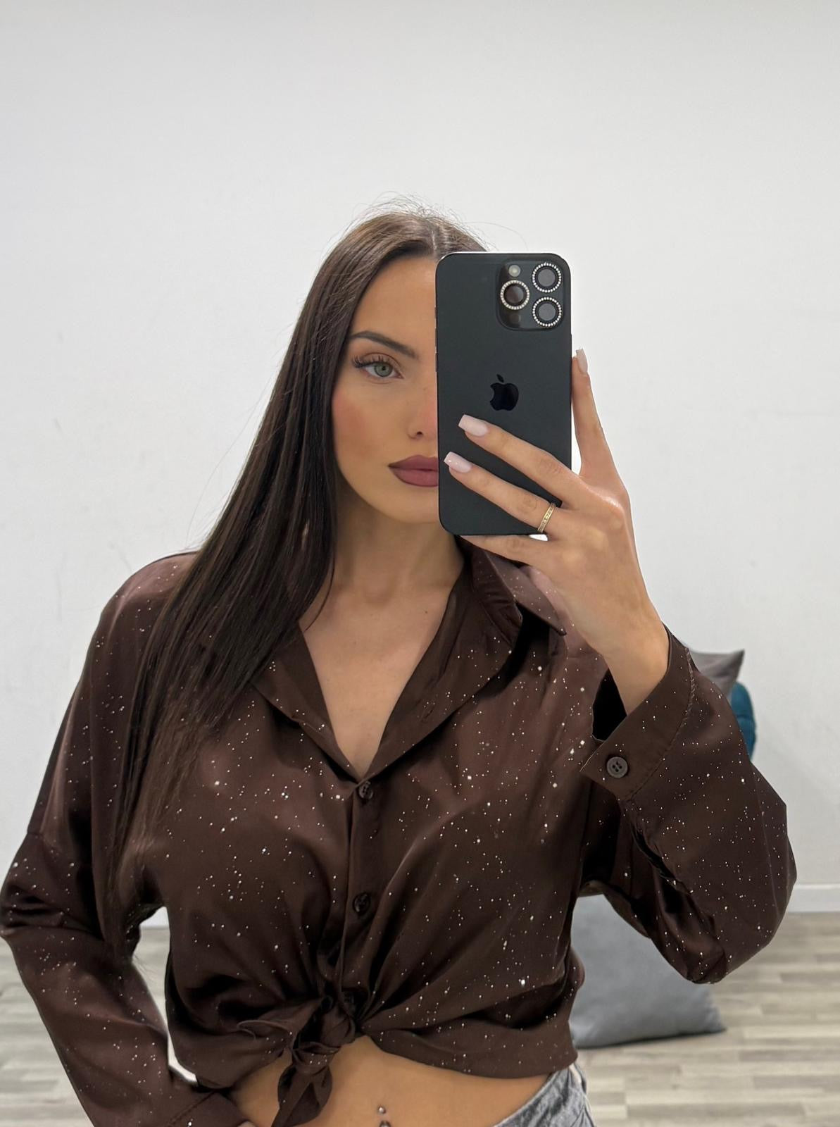 camicia lurex con nodo