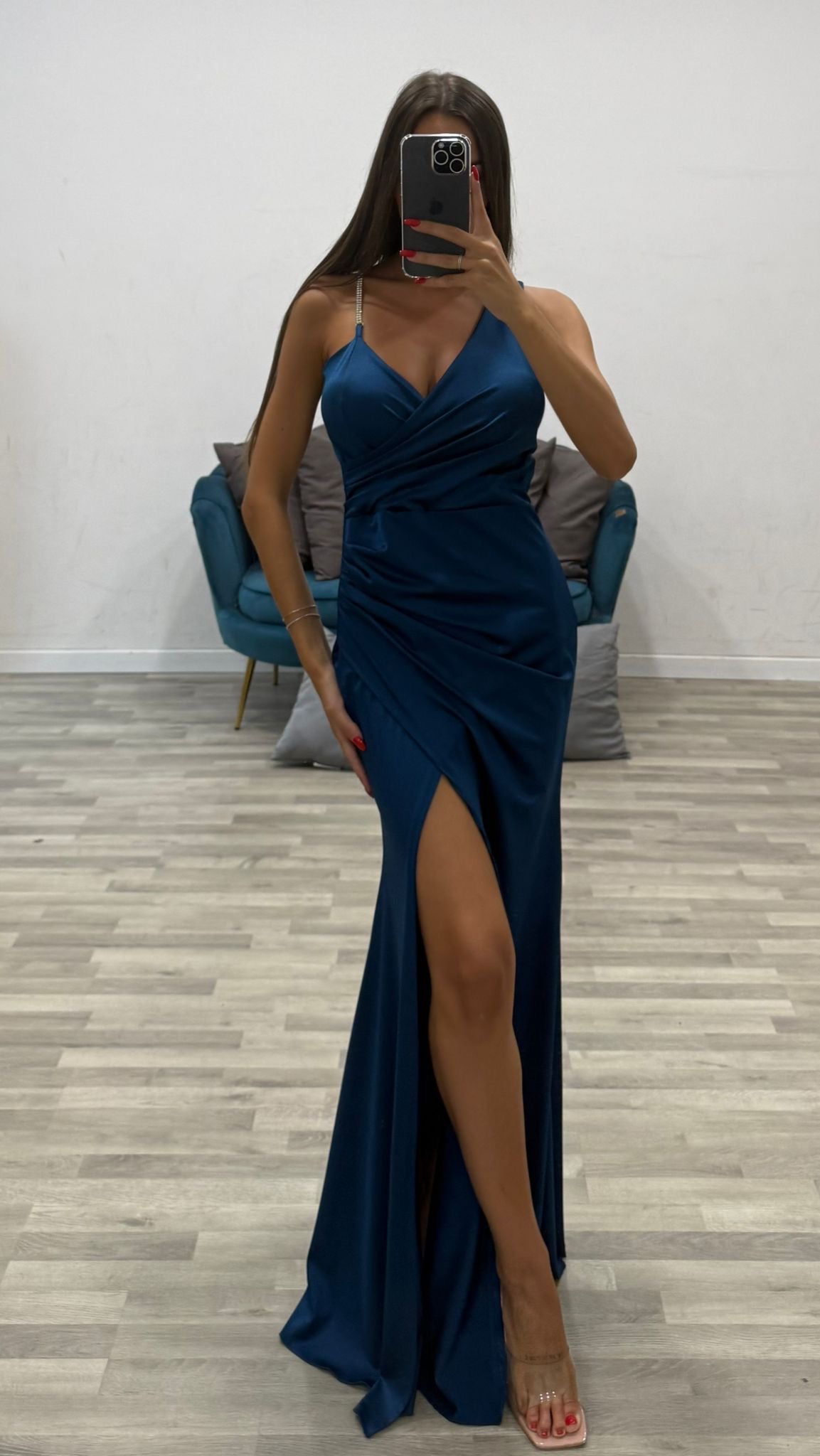 vestito con bretellina di swarosky