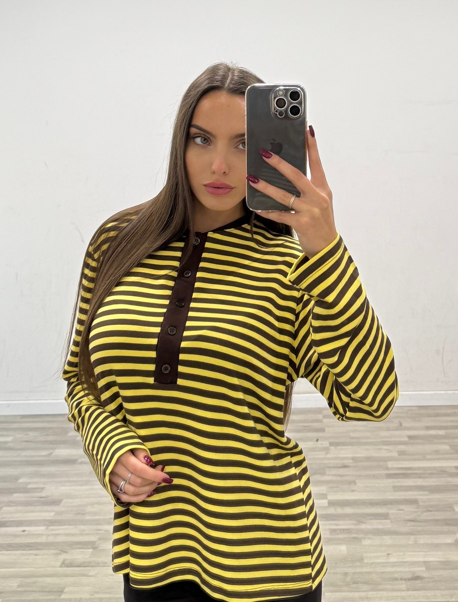 maglia a polo rigata