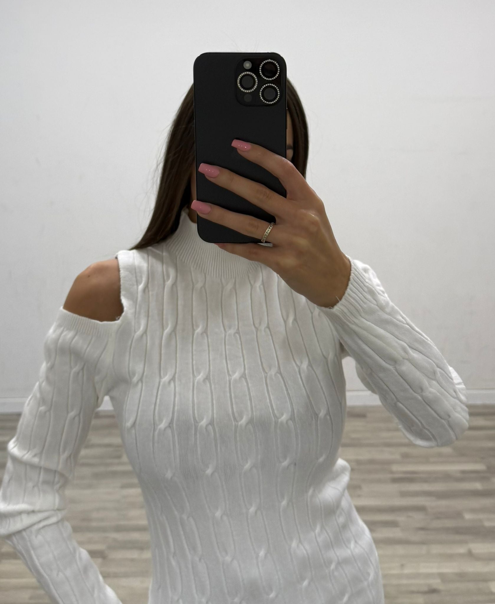 lupetto treccia con spacchi alle spalle