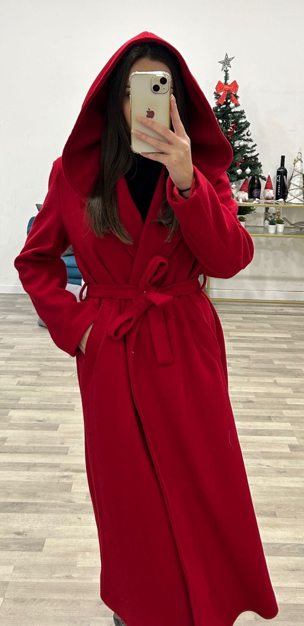 cappotto lungo con cappuccio