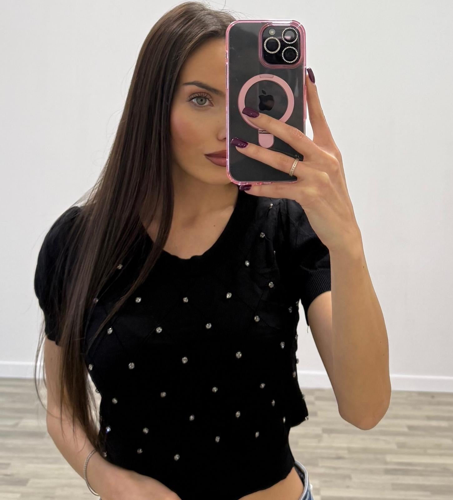 maglia m/m brillantini